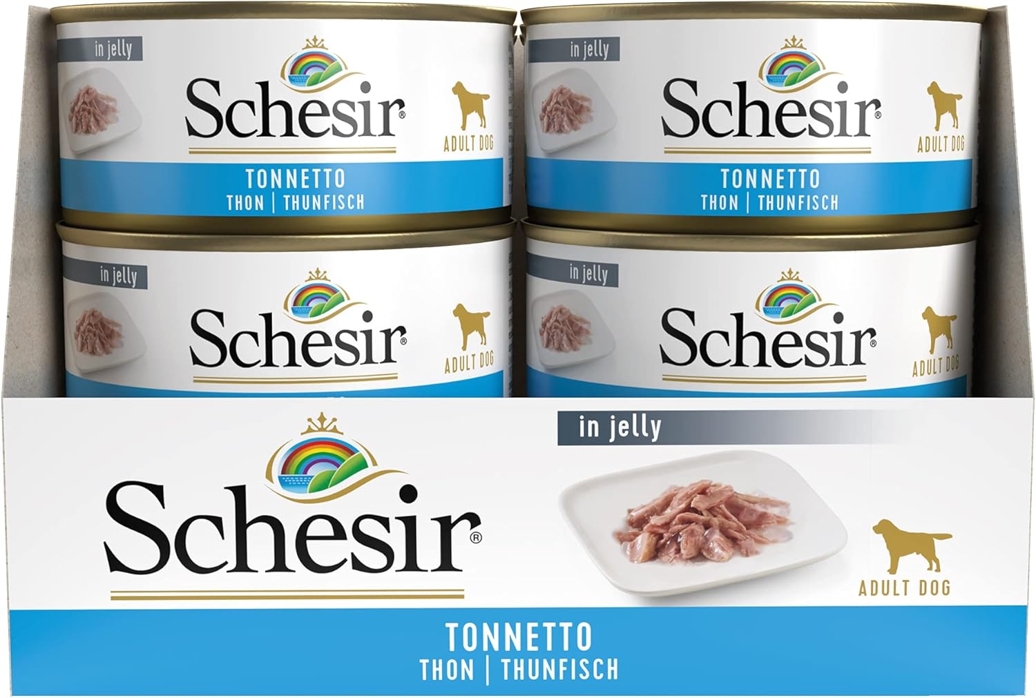 Thumbnail 1 de Schesir Cibo Umido per Cani Adulti al Tonnetto in Gelatina (Totale 2,7 Kg, 18 Lattine da 150 g)