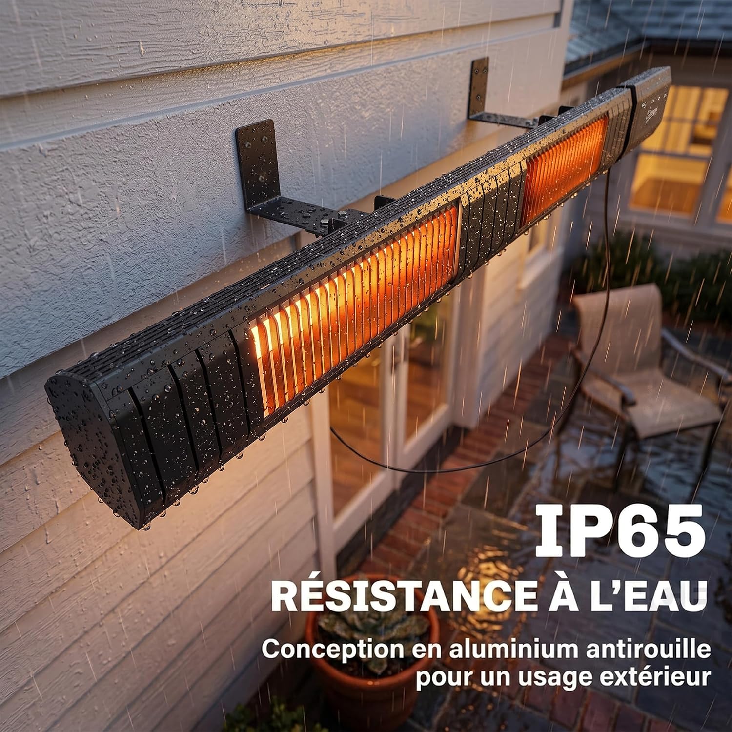 Thumbnail 6 de Outsunny 842-501V90BK infrarood terrasverwarmer 3000 W, IP65, wandmontage