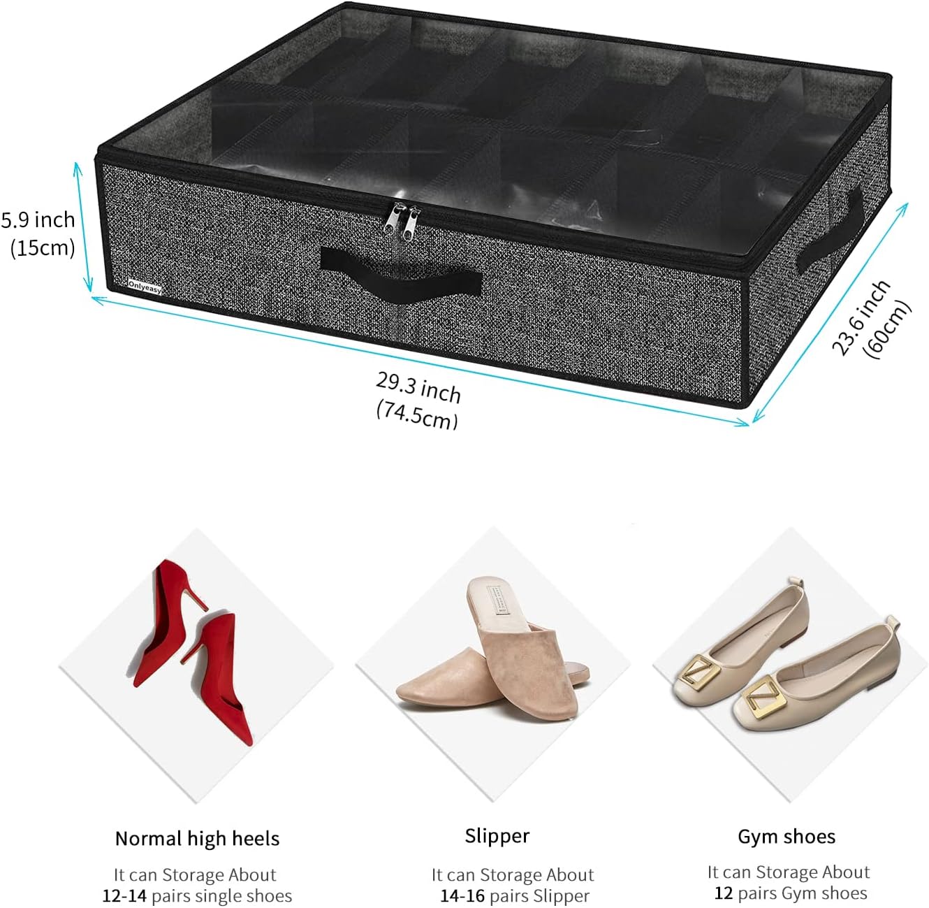 Thumbnail 1 de Onlyeasy MXAUBSB2P Underbed Shoe Organizer 2-Pack