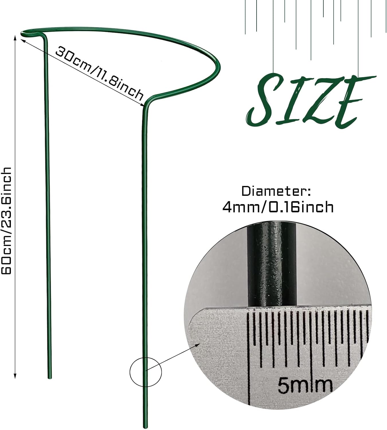 Thumbnail 1 de KAZITOO 4 Pack Large 60cm Tall Bow Plant Support Stakes