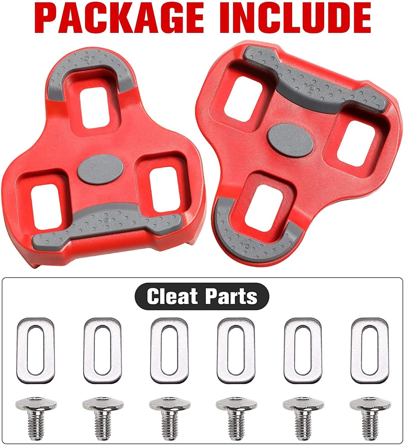 Thumbnail 6 de Tacobey Tacchette da bici Grip compatibili con pedali Look Kéo (3 gradi di flottazione: Nero 0° / Grigio 4,5° / Rosso 9°)