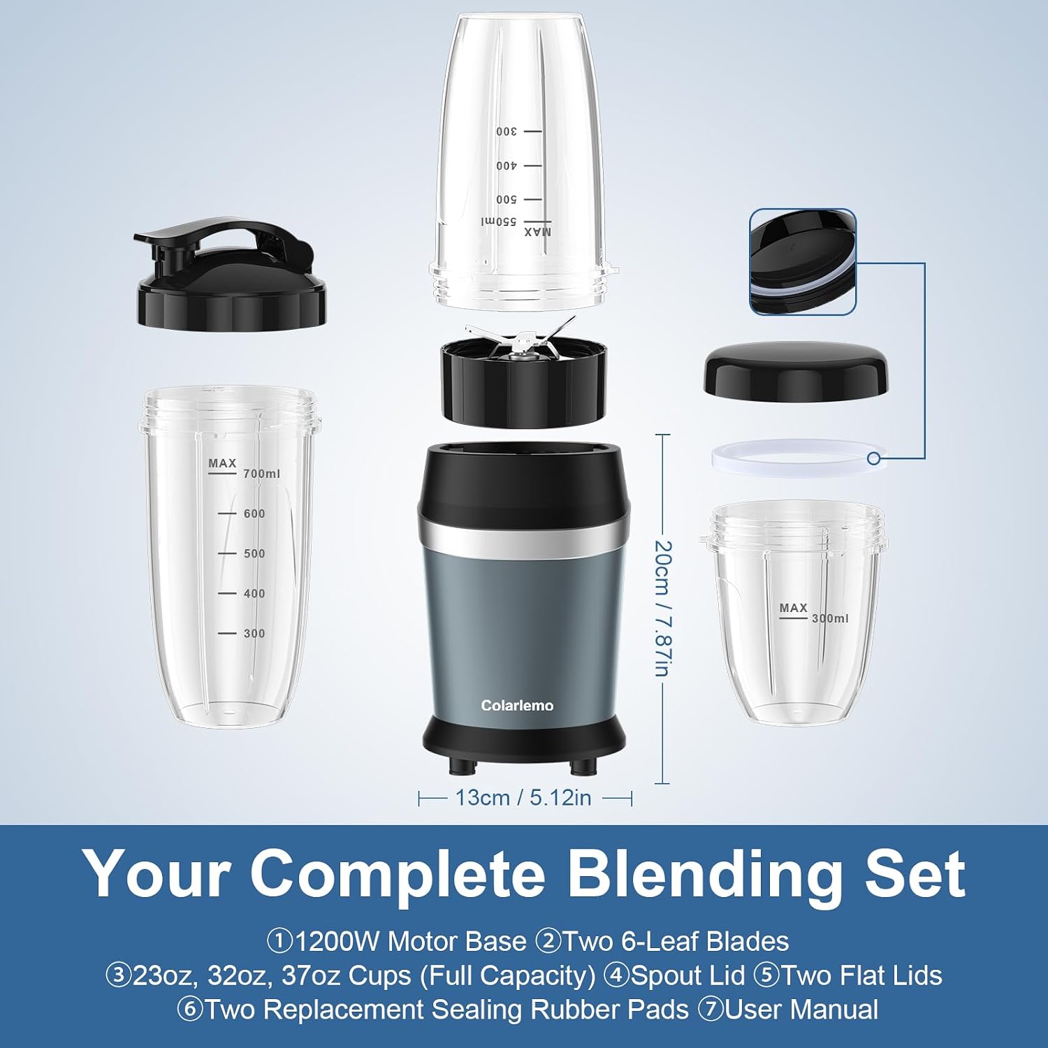 Thumbnail 6 de Colarlemo 25,000 RPM Personal Blender 23oz