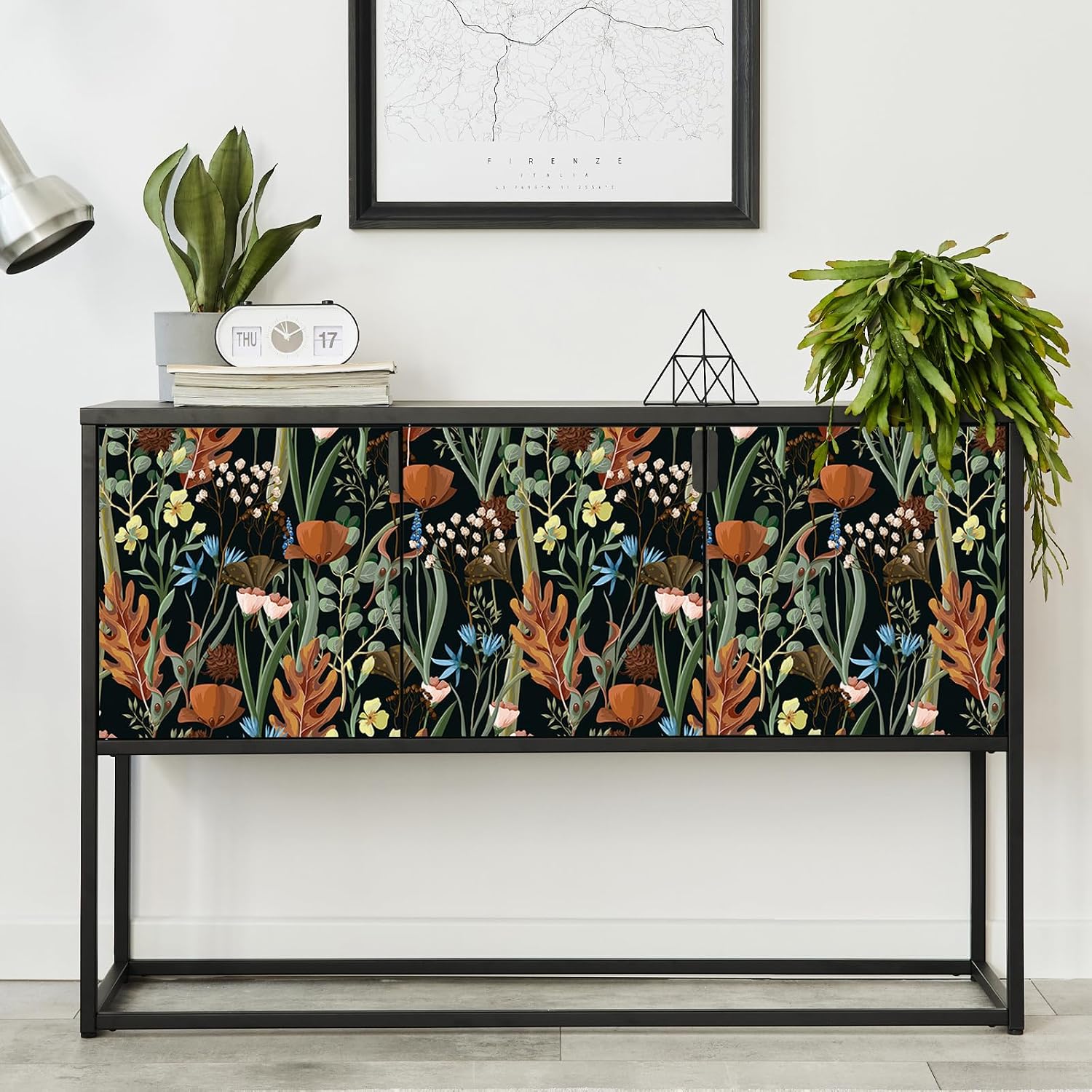Thumbnail 4 de VEELIKE Vintage Black Floral Wallpaper 44.5×300cm