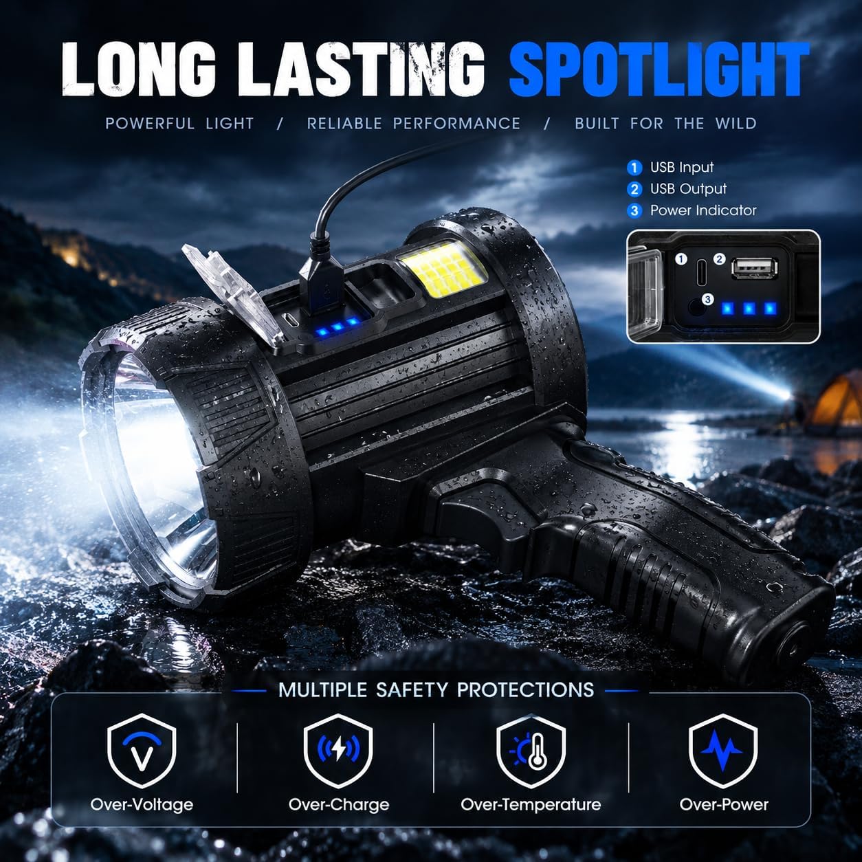 Thumbnail 3 de ECLINCO Flashlight Rechargeable 99,000 Lumens handheld flashlight 🔦