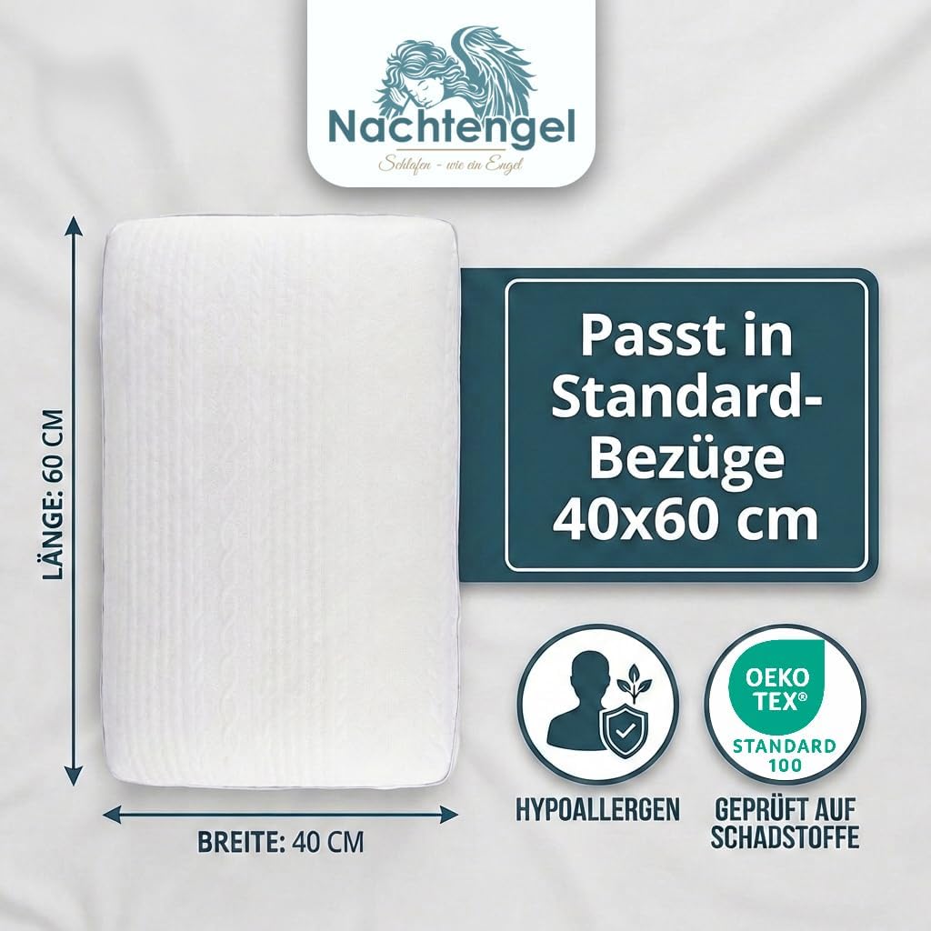 Thumbnail 4 de Nachtengel ergonomisches Kopfkissen 40x60 mit Nackenstütze aus Memory Foam (40 x 60)