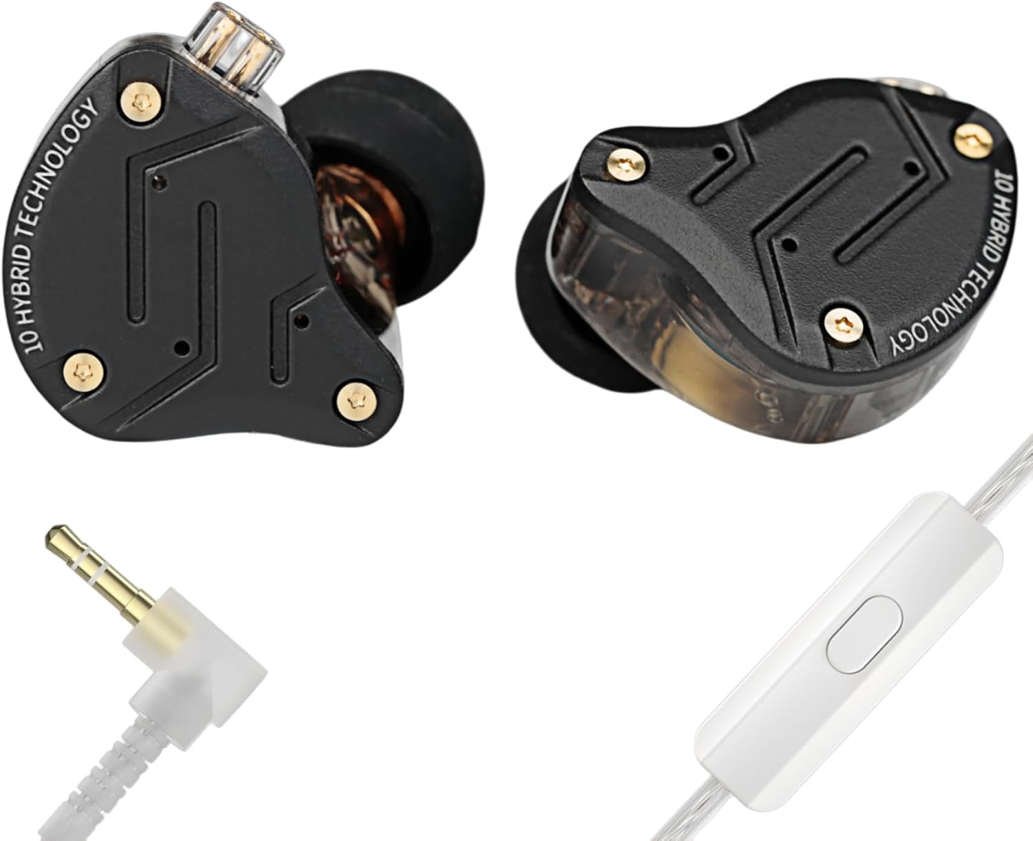 Detalle de Yinyoo KZ ZS10 PRO Wired IEM Earphones, 4BA+1DD Hybrid Drivers, Matte Black