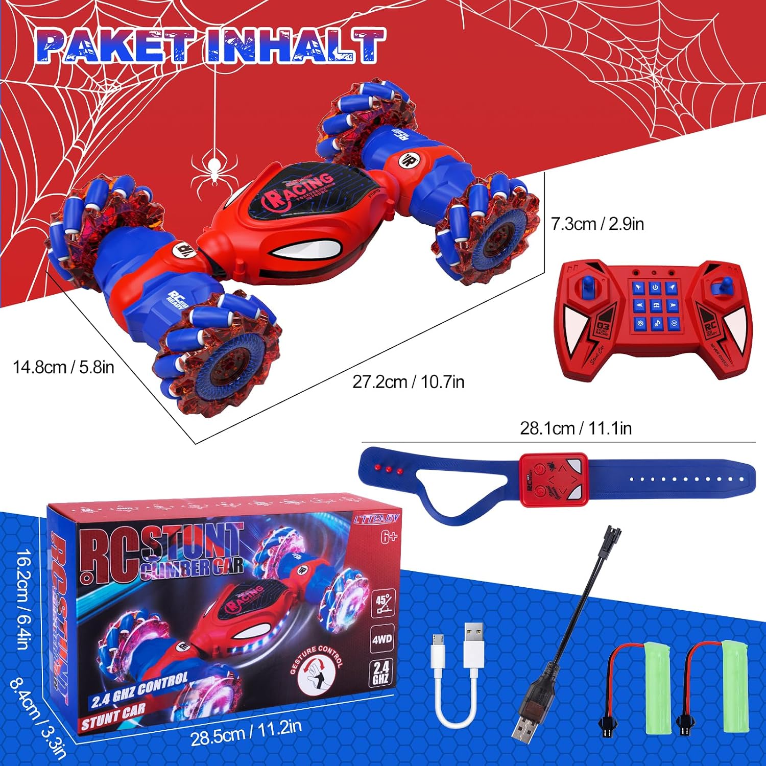Thumbnail 6 de Ltteaoy Macchina Telecomandata Spider per Bambini 60 min