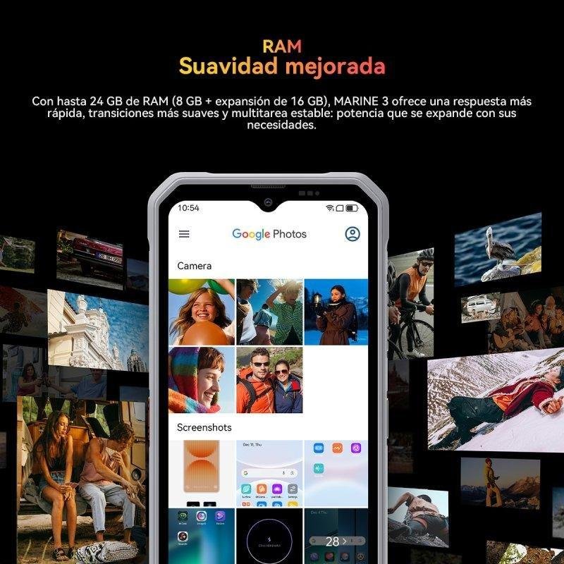Thumbnail 3 de OSCAL Marine 3 4G, 8GB/128GB, 6.56" Rugerizado en Negro: para entornos extremos