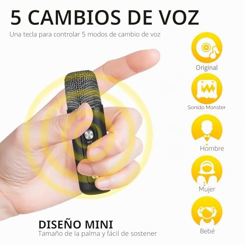 Detalle 2 de Karaoke 2 micrófonos inalámbricos con altavoz profesional de MUMUWIND