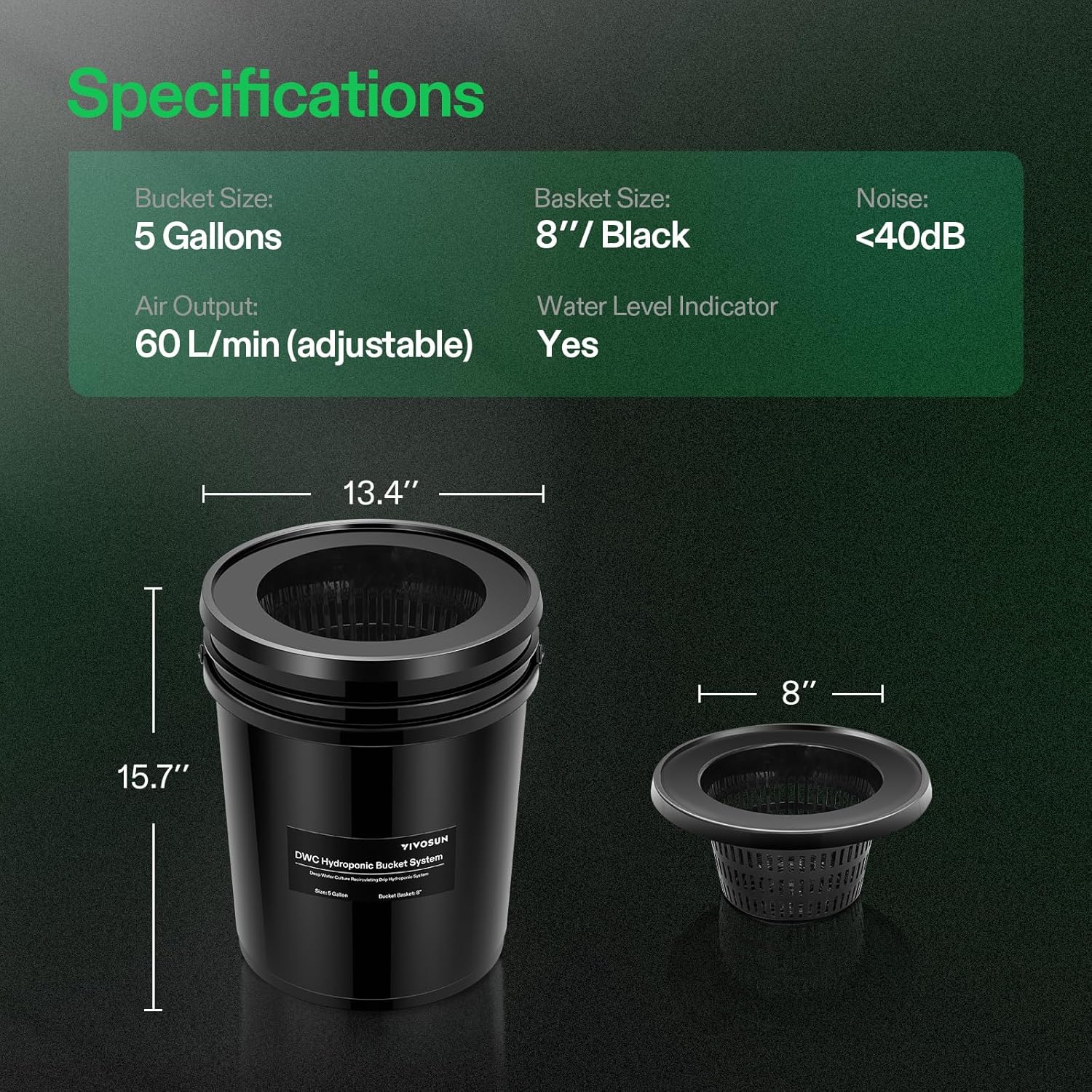 Thumbnail 1 de VIVOSUN sistema idroponico DWC con kit antigoccia superiore e ricircolo