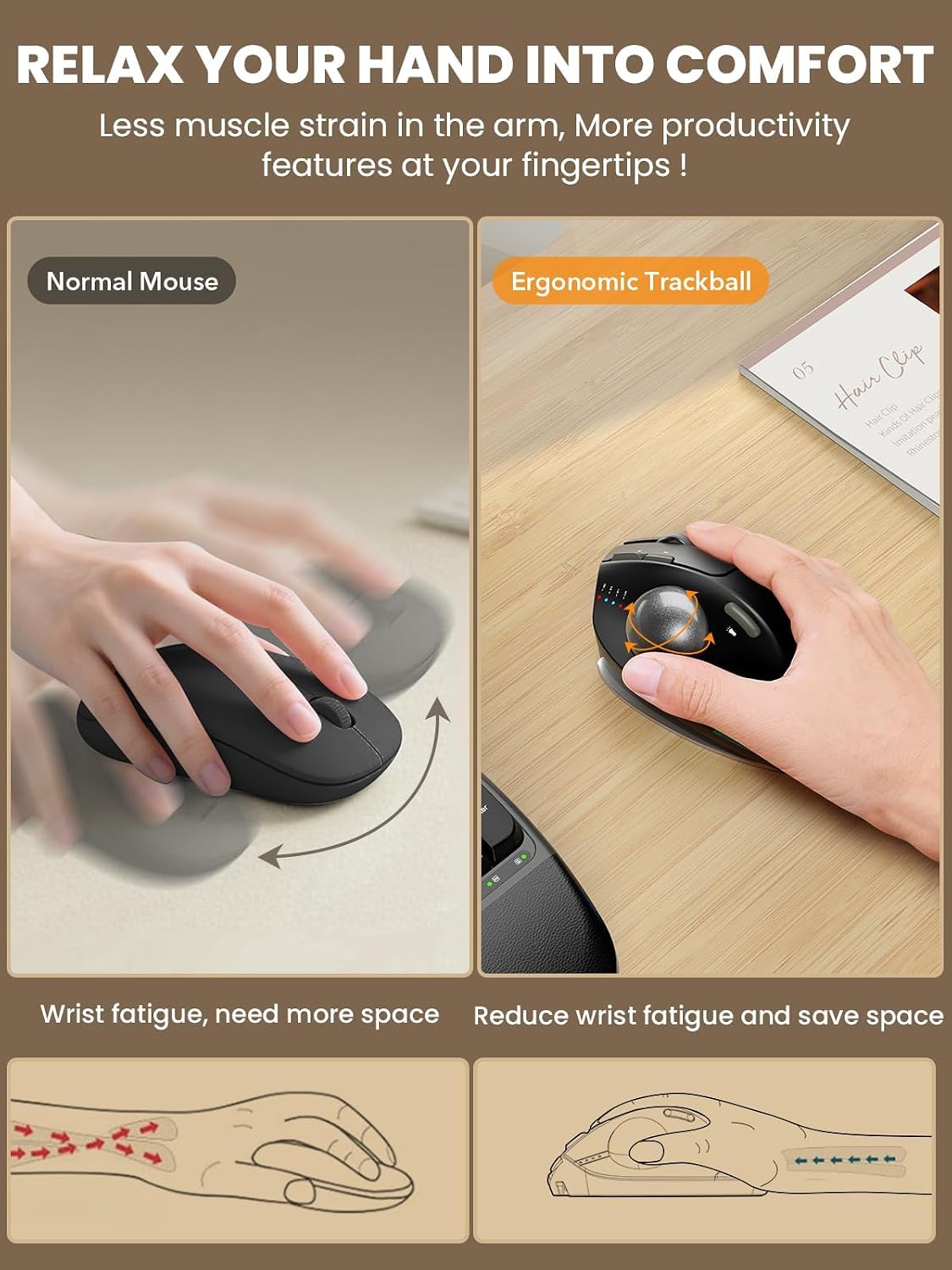 Thumbnail 2 de SABLUTE Wireless Trackball Mouse 5 DPI 🖱
