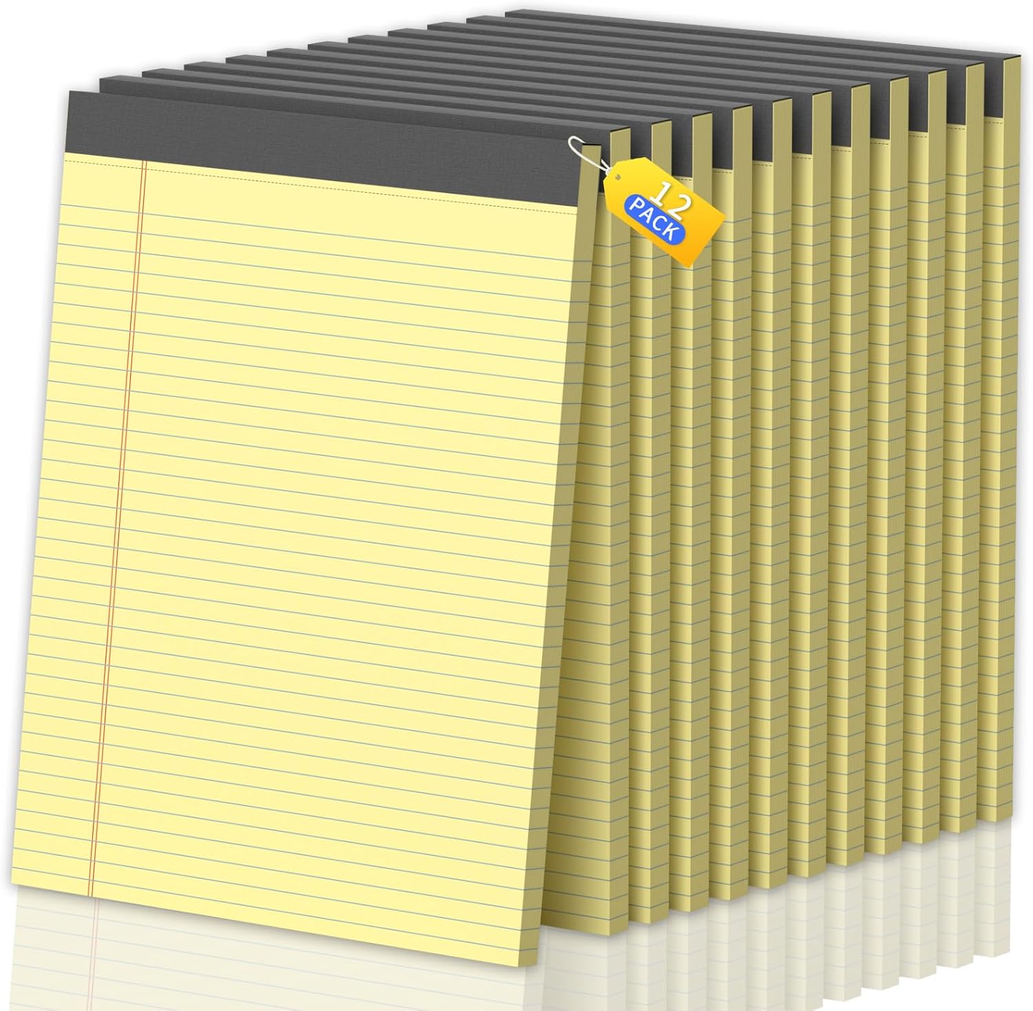 Glyanlee 8.5 x 11-Inch Legal Pads, 7 mm Narrow Ruled, 12-Pack