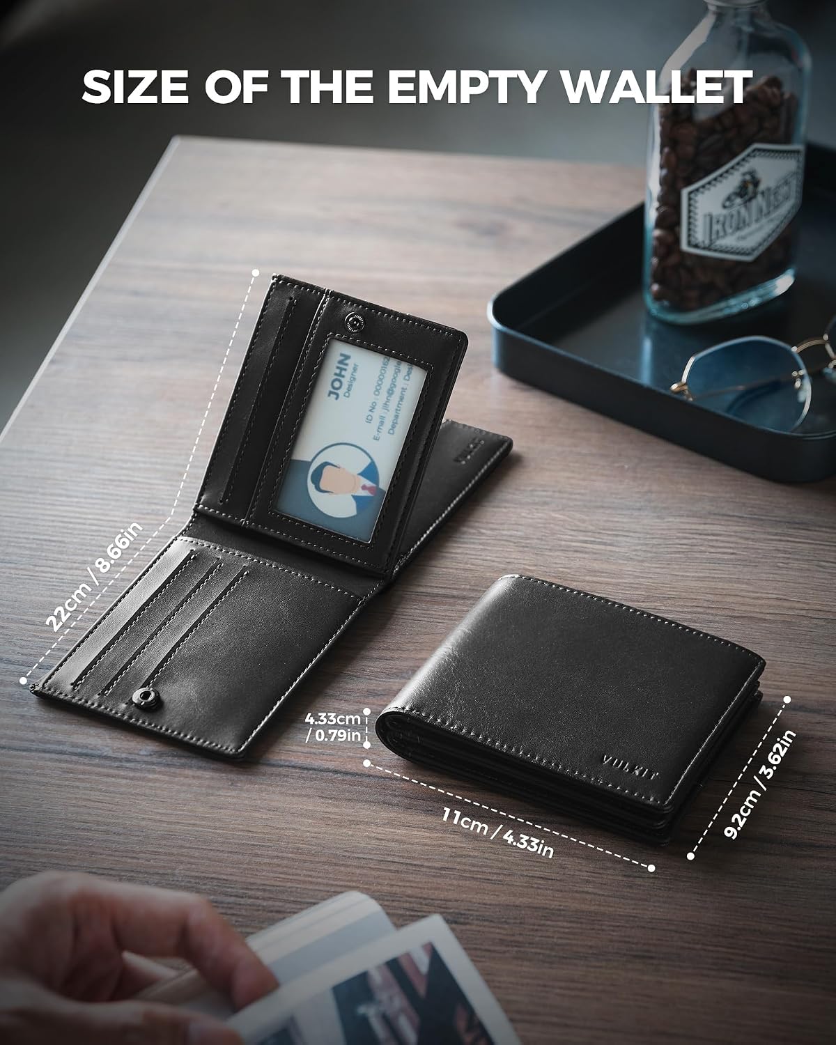 Thumbnail 6 de VULKIT Bifold Leather Wallet RFID Blocking