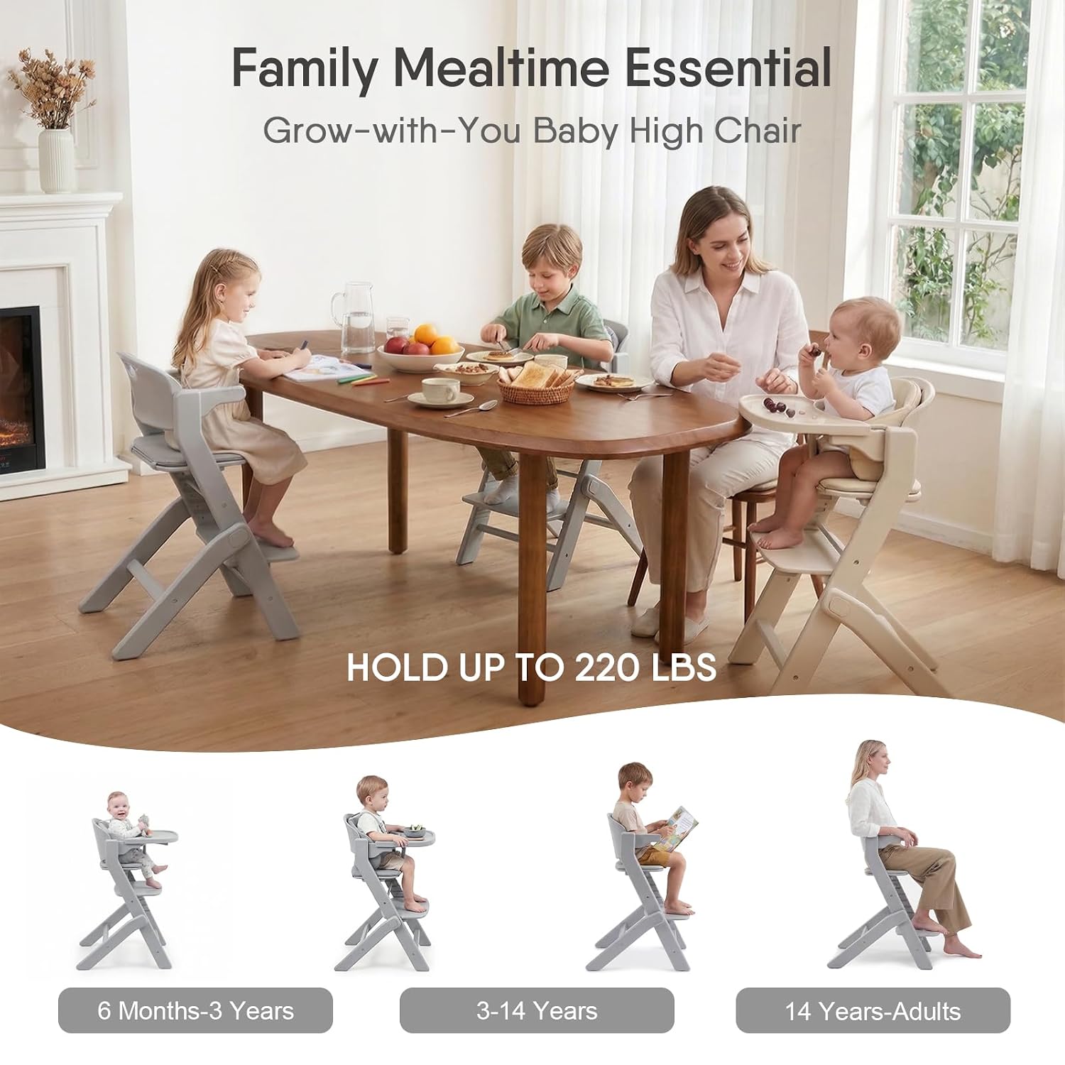 Detalle de Obee Odee Baby High Chair, 220 lb Capacity