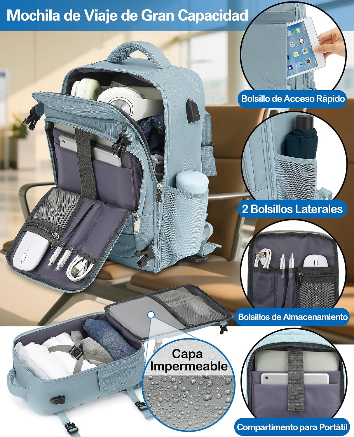 Thumbnail 3 de KLOSTAIN Mochila Cabina 40x20x25 para Ryanair
