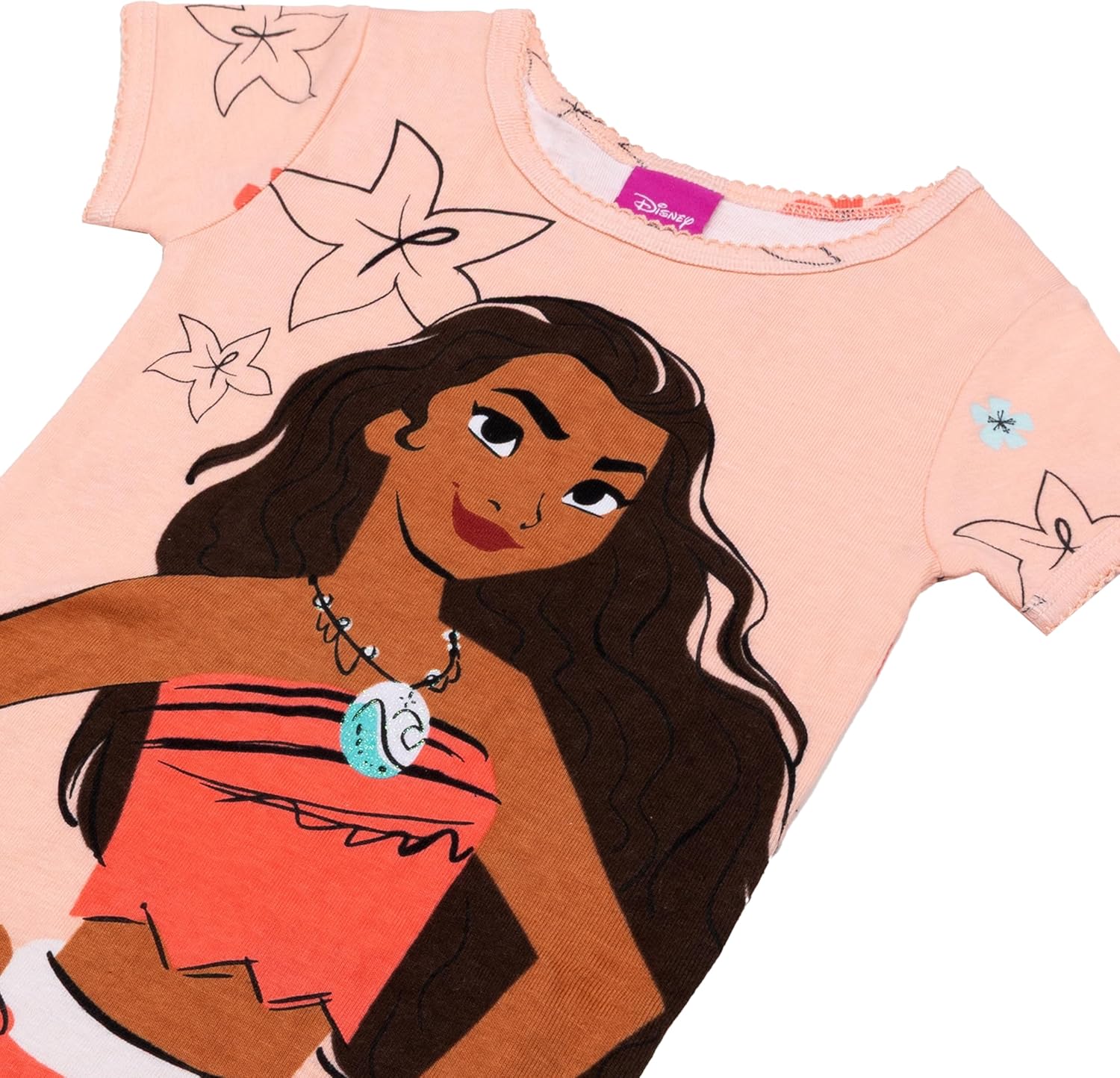 Detalle de Disney Girls' 4-Piece Snug-Fit Cotton Pajama Set — Official Disney Princess Nightwear
