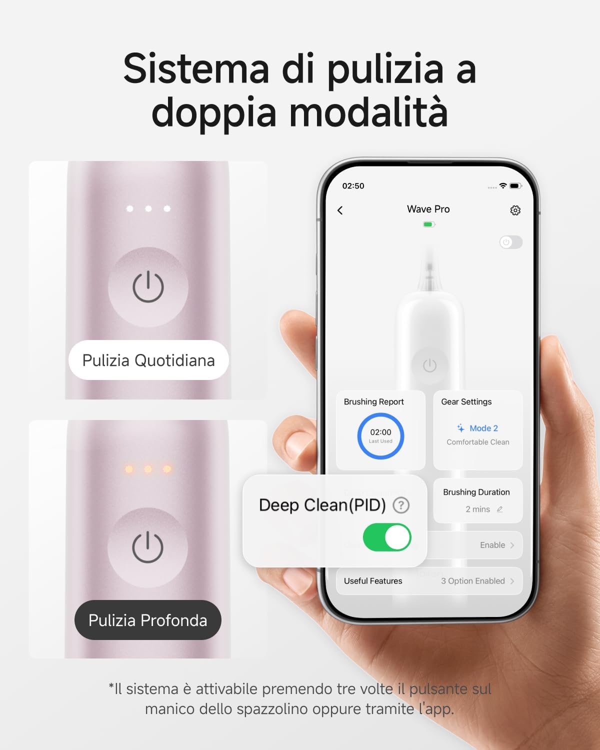 Thumbnail 6 de Laifen Wave Pro Spazzolino Elettrico Sonico per Adulti – Spazzolino con oscillazioni a 60°, 70 giorni di batteria e app