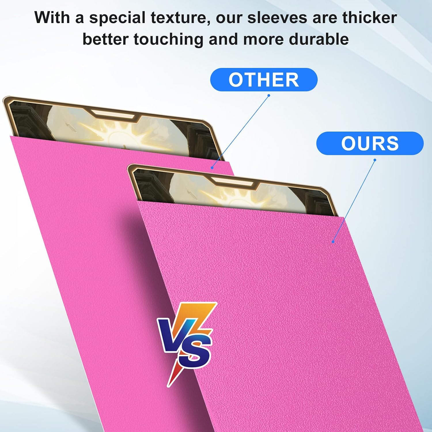 Detalle de Trading Card Sleeves Perfect Fit TCG Matte Sleeves – 300 Pink (66×91mm) for Easy Shuffling