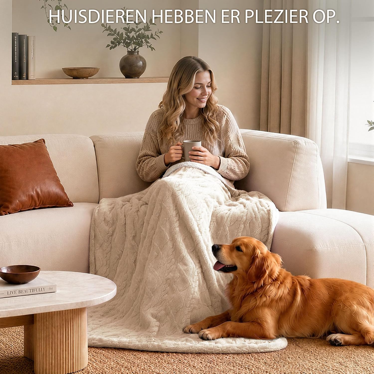 Detalle 2 de Aheadpret TW1-F130160 elektrische deken 130 x 160 cm, beige, 9 warmtestanden