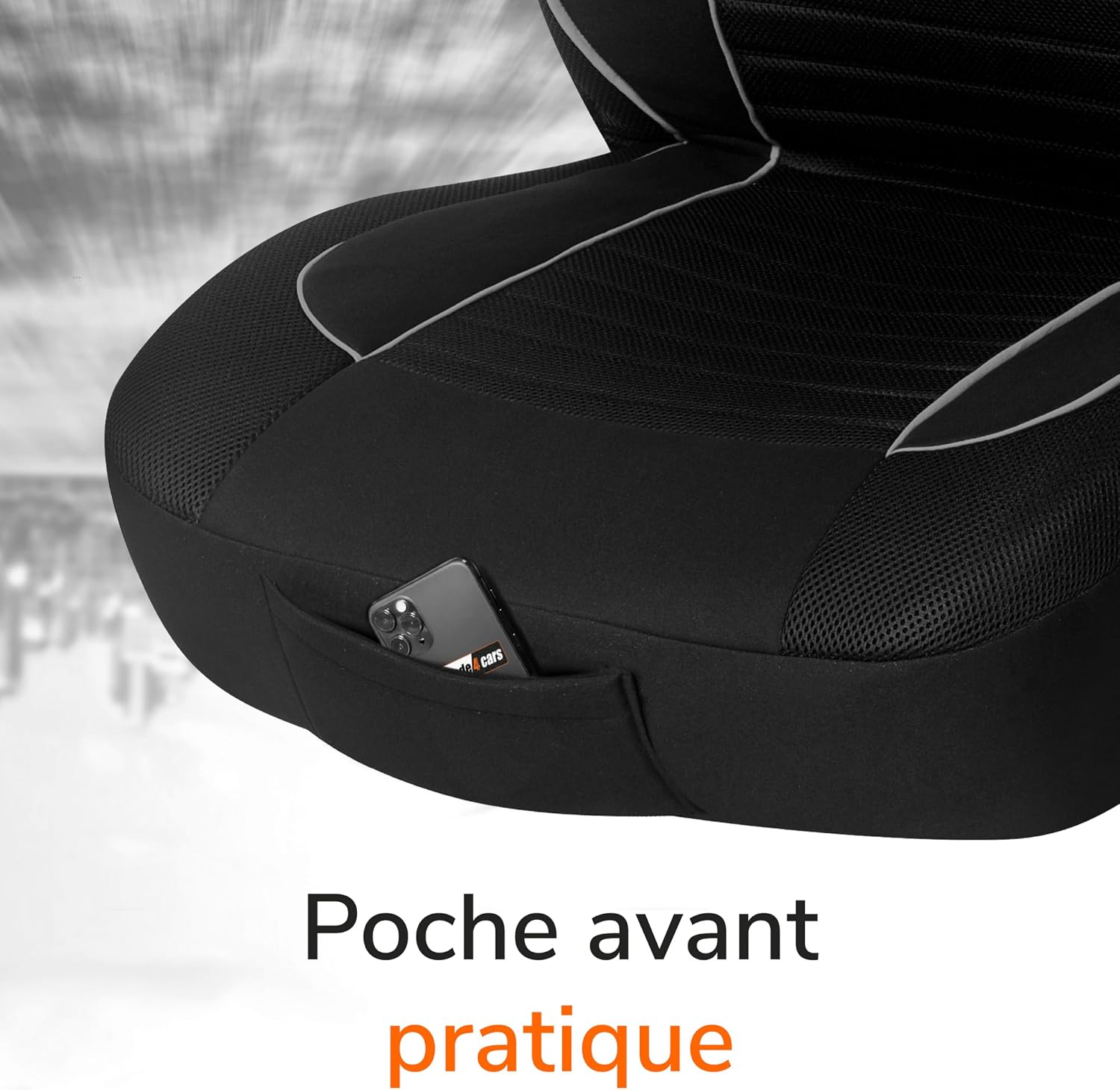 Detalle de Upgrade4cars Housses de Siège Avant Set Version 2026 – Housses Universelles en Blanc pour Conducteur et Passager
