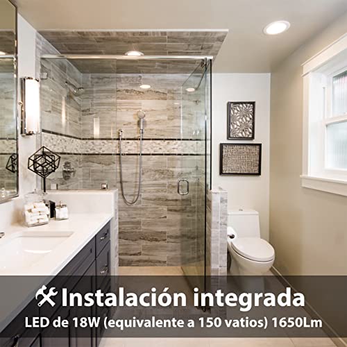 Detalle 2 de LVWIT Downlight LED Techo Superficie 18W Pack de 2 – 1600 lm, 4000K neutro