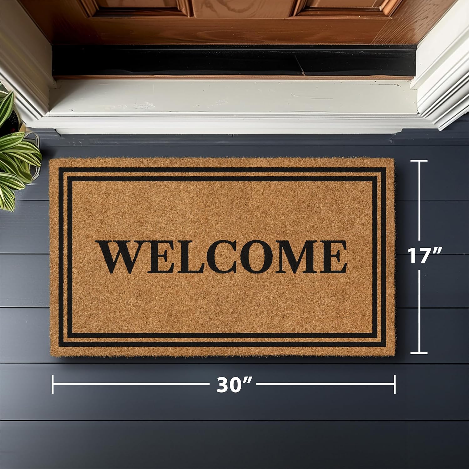 Thumbnail 2 de Barnyard Designs Natural Coco Coir Heavy Duty Doormat (30x17) – Welcome Mat for Outdoor Entrances