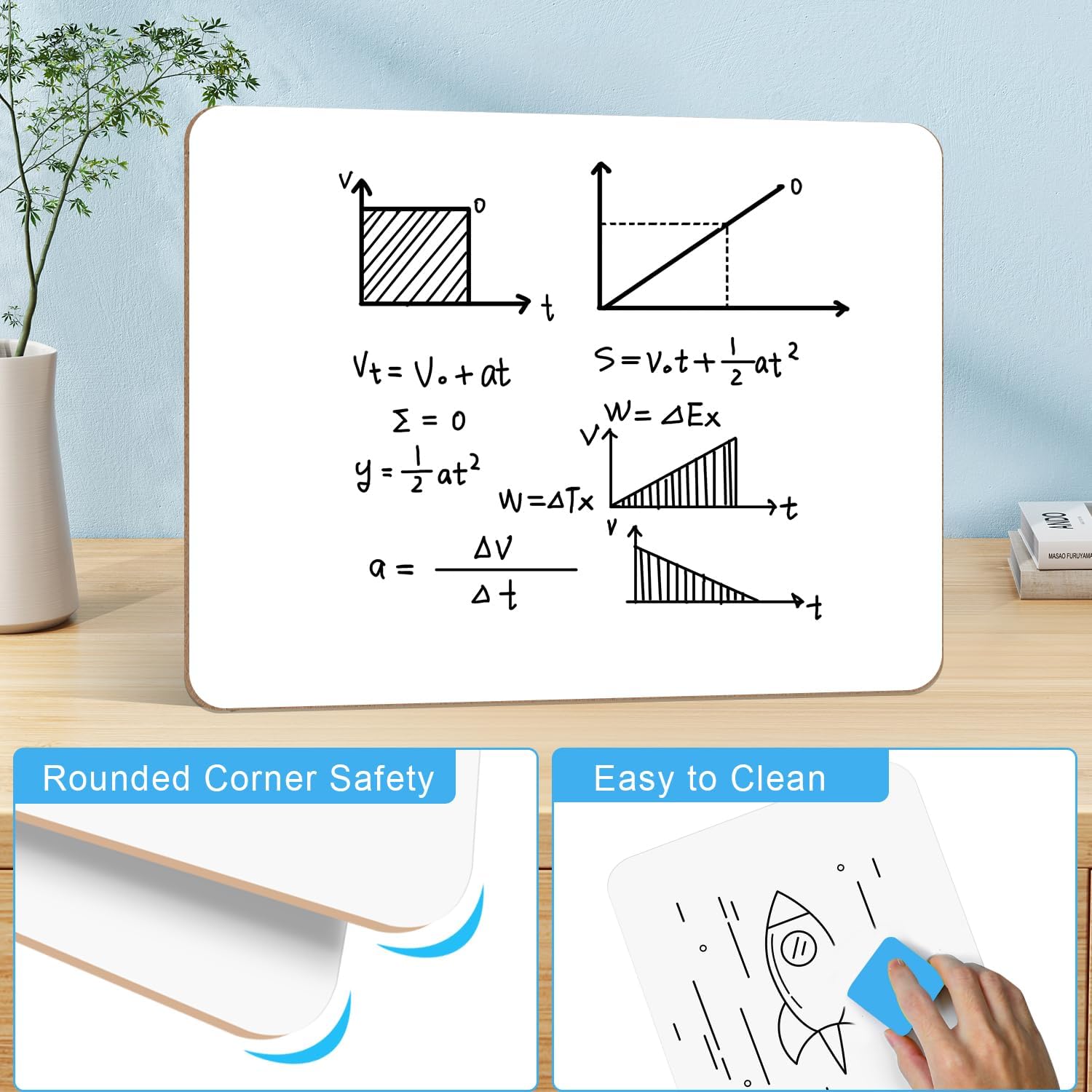 Detalle de PANDRI BOARD+ERASE SET Double-Sided Dry Erase Boards, 6-Pack, 12.5 x 9 Inch