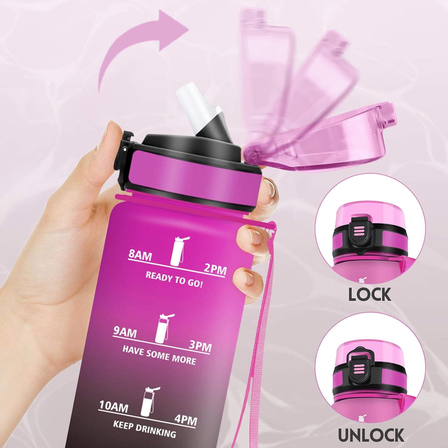 Detalle de Gourde 1000ML avec paille pour sport