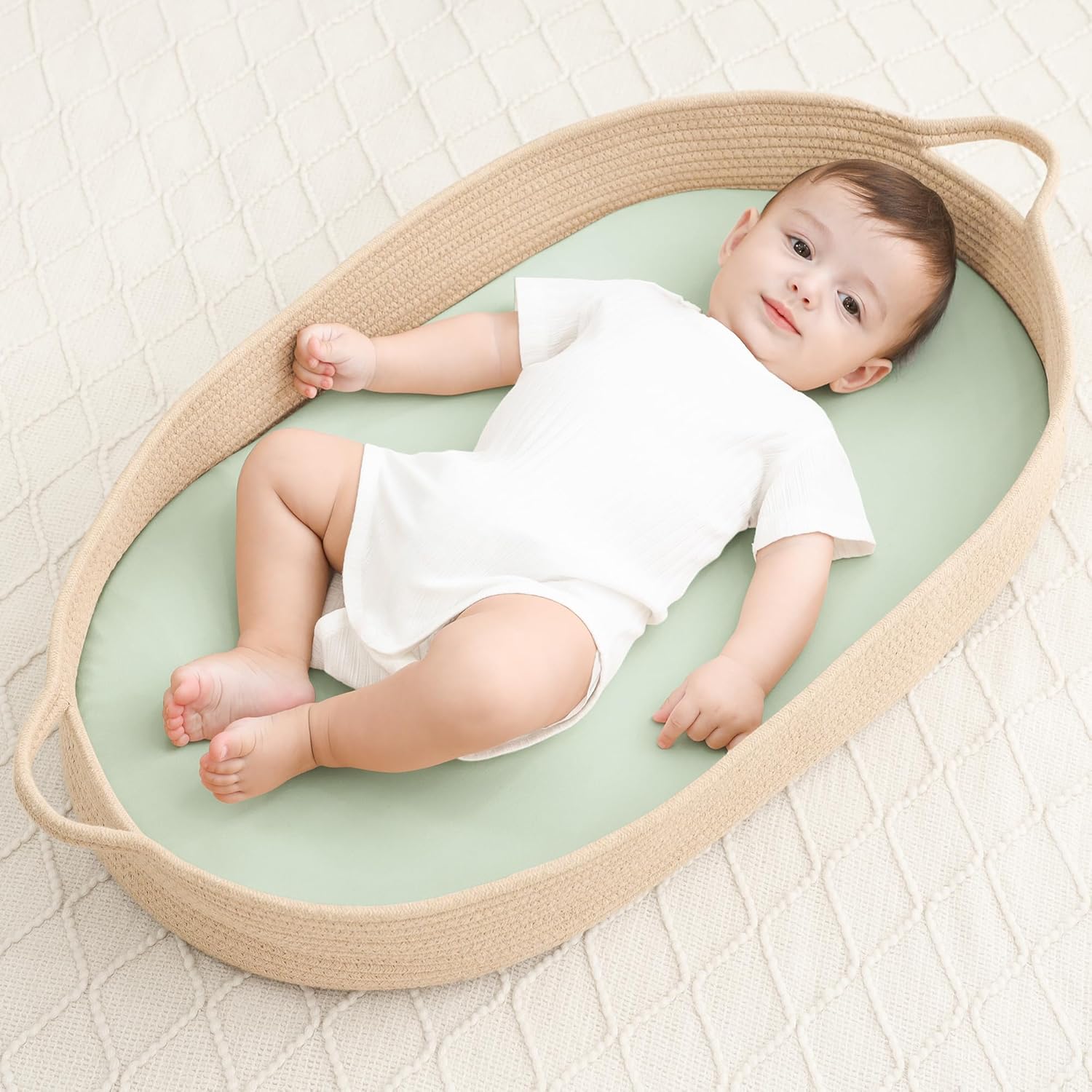 Detalle 2 de Susurration Next to Me Crib Sheets 90x50cm (2 Pack) — Breathable Microfiber Bassinet Sheets