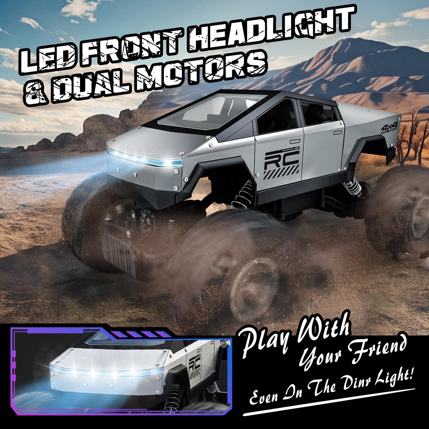 Detalle 2 de WIAORCHI 1:12 Scale RC Car 4WD Off-Road Monster Truck