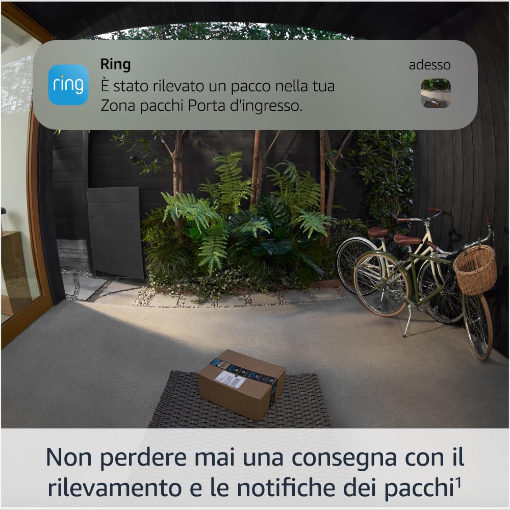Detalle de Ring Video Doorbell Pro 2ª generazione con batteria e caricatore solare