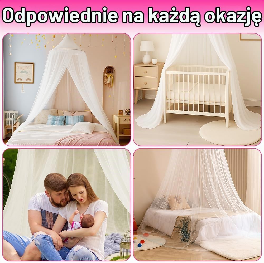 Thumbnail 6 de Vicloon V-YDWZ-WH-FBA – biały baldachim-moskitiera 60 × 250 × 900 cm