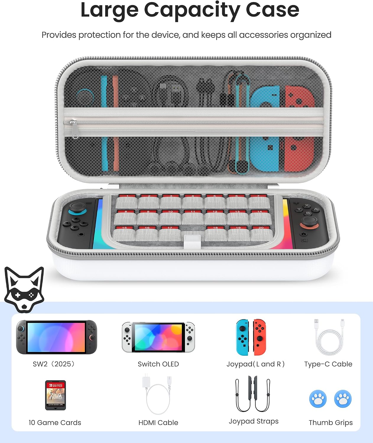Detalle de HELLCOOL Switch 2 Case for Nintendo Switch 2025 / Switch / OLED