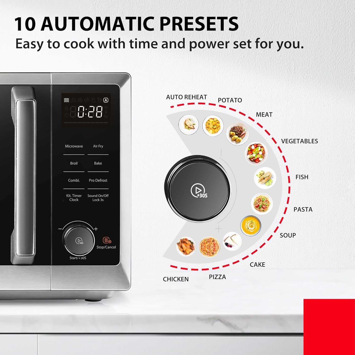 Thumbnail 2 de TOSHIBA Air Fry Auto Menu Combo 5-IN-1 Countertop Microwave Oven (26L) ML2-EC26SF(BS)