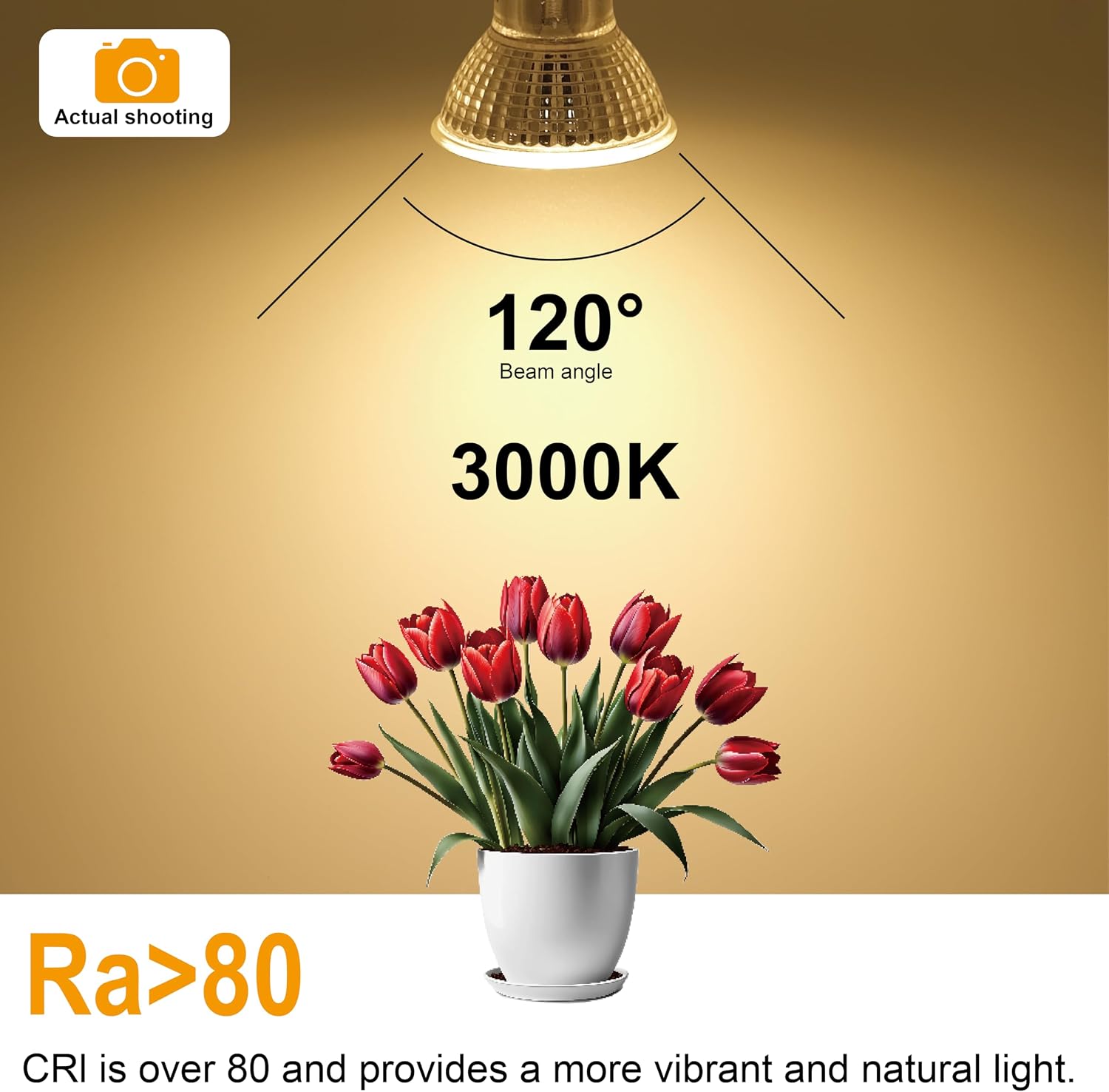 Detalle 2 de WSMCN GU10 LED Warmweiß Lampe 10W, 4er-Pack – 1050 lm, 3000K, Nicht Dimmbar