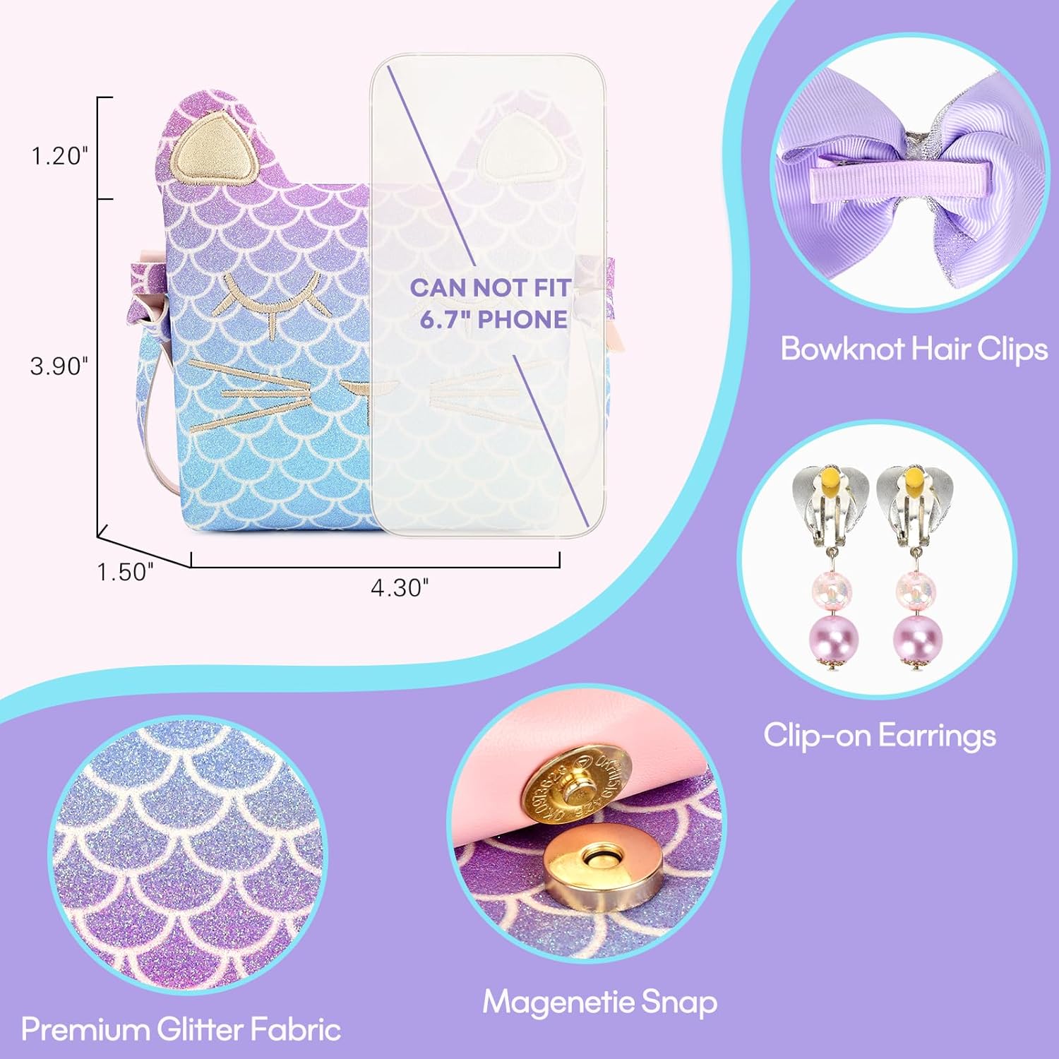 Thumbnail 5 de mibasies Little Girls Cat Purse Dress-Up Jewelry Set for Pretend Play