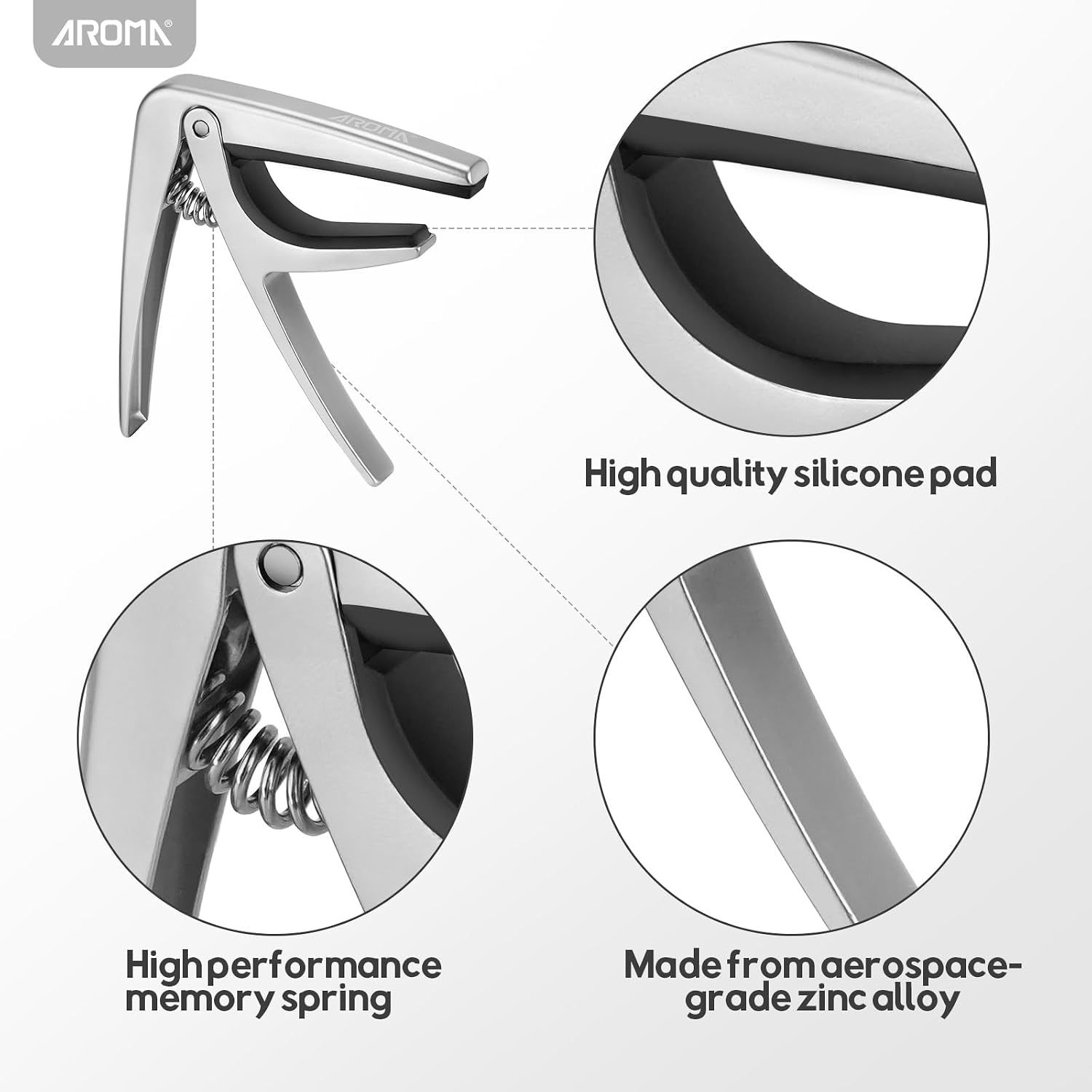 Detalle 2 de Aroma guitar capo for 6-string guitars