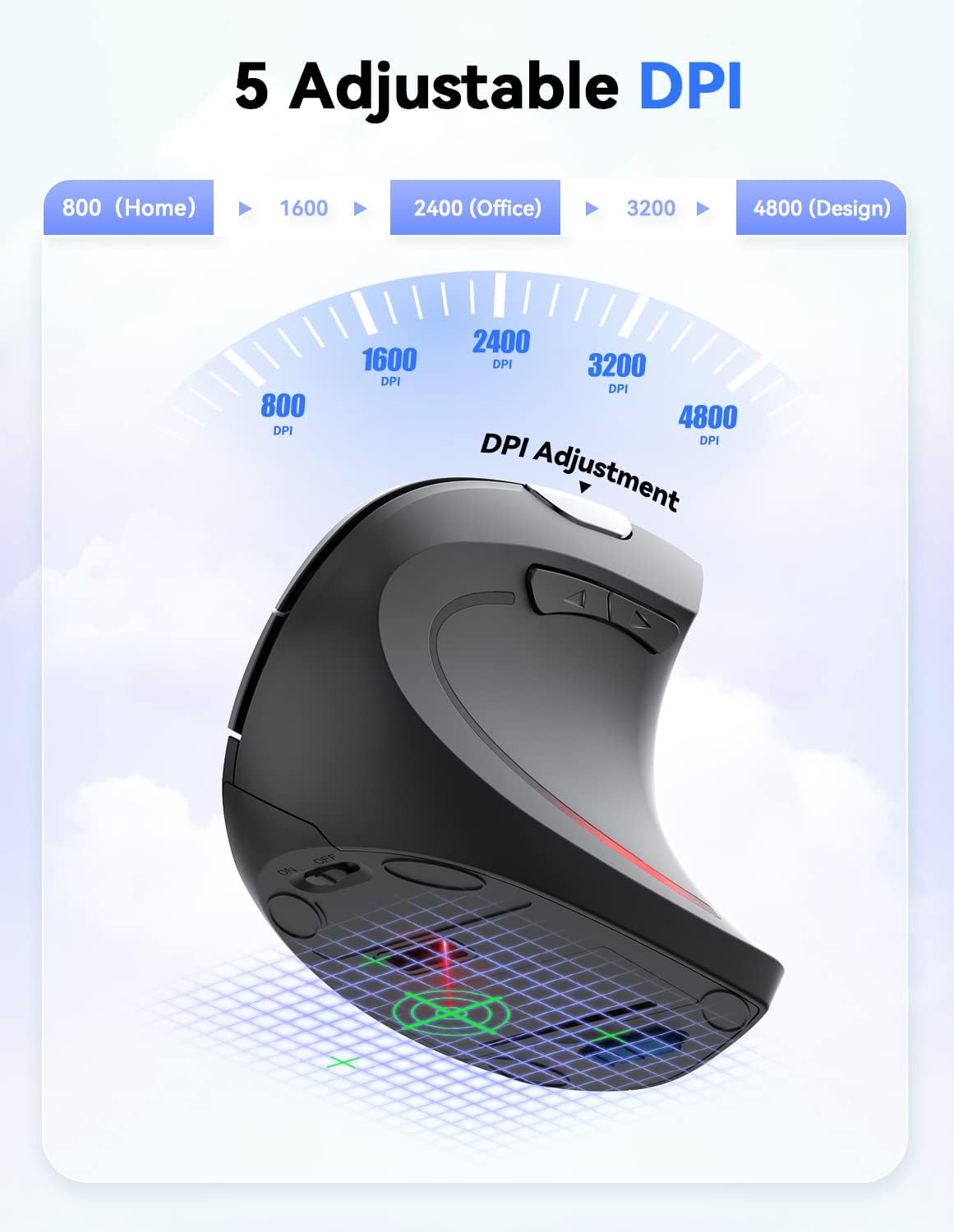 Detalle 2 de TECKNET Ergonomic Vertical Mouse 4800 DPI