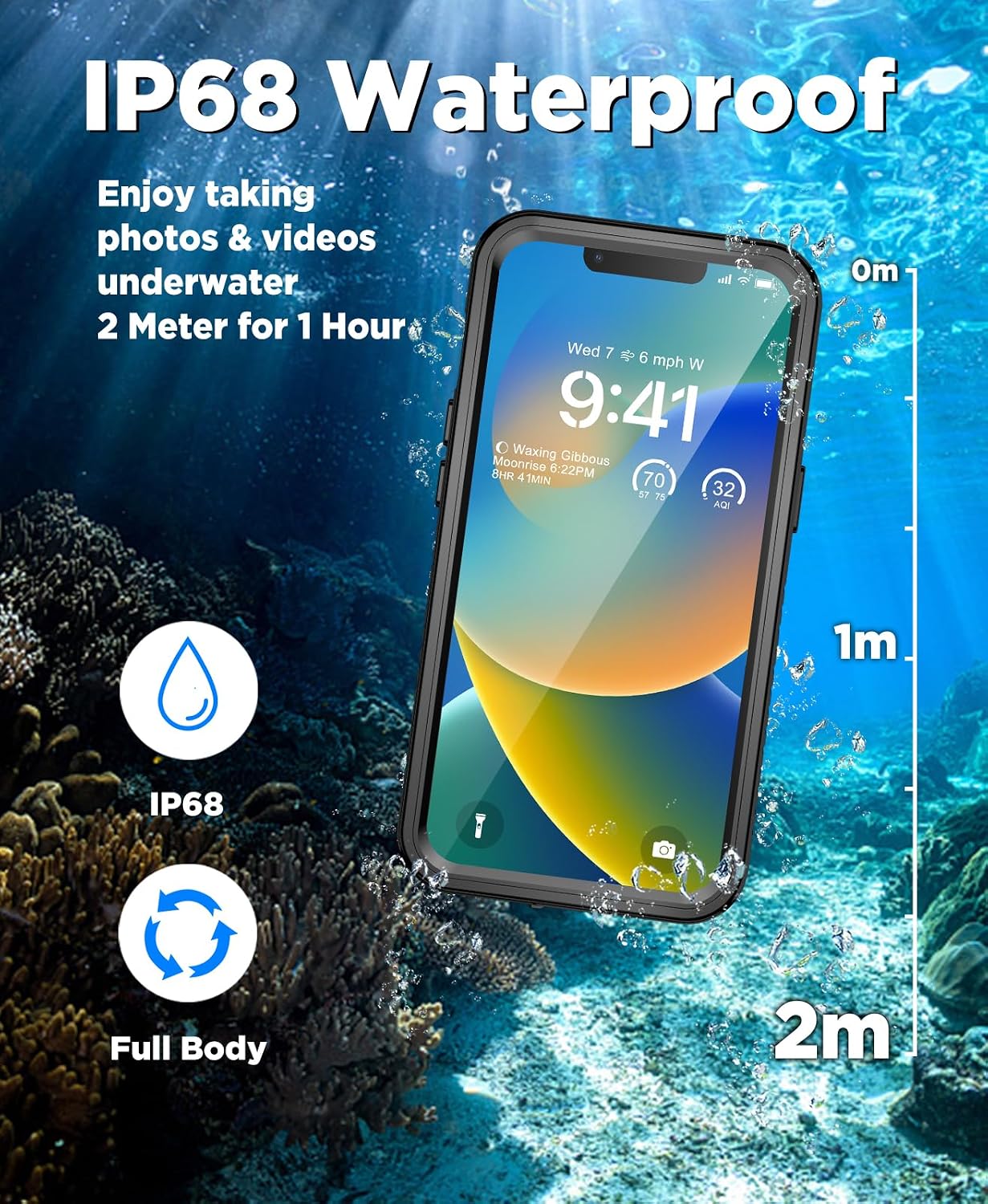 Detalle de Beeasy Waterproof MagSafe Case for iPhone 13 (6.1”) with Built-in Screen Protector
