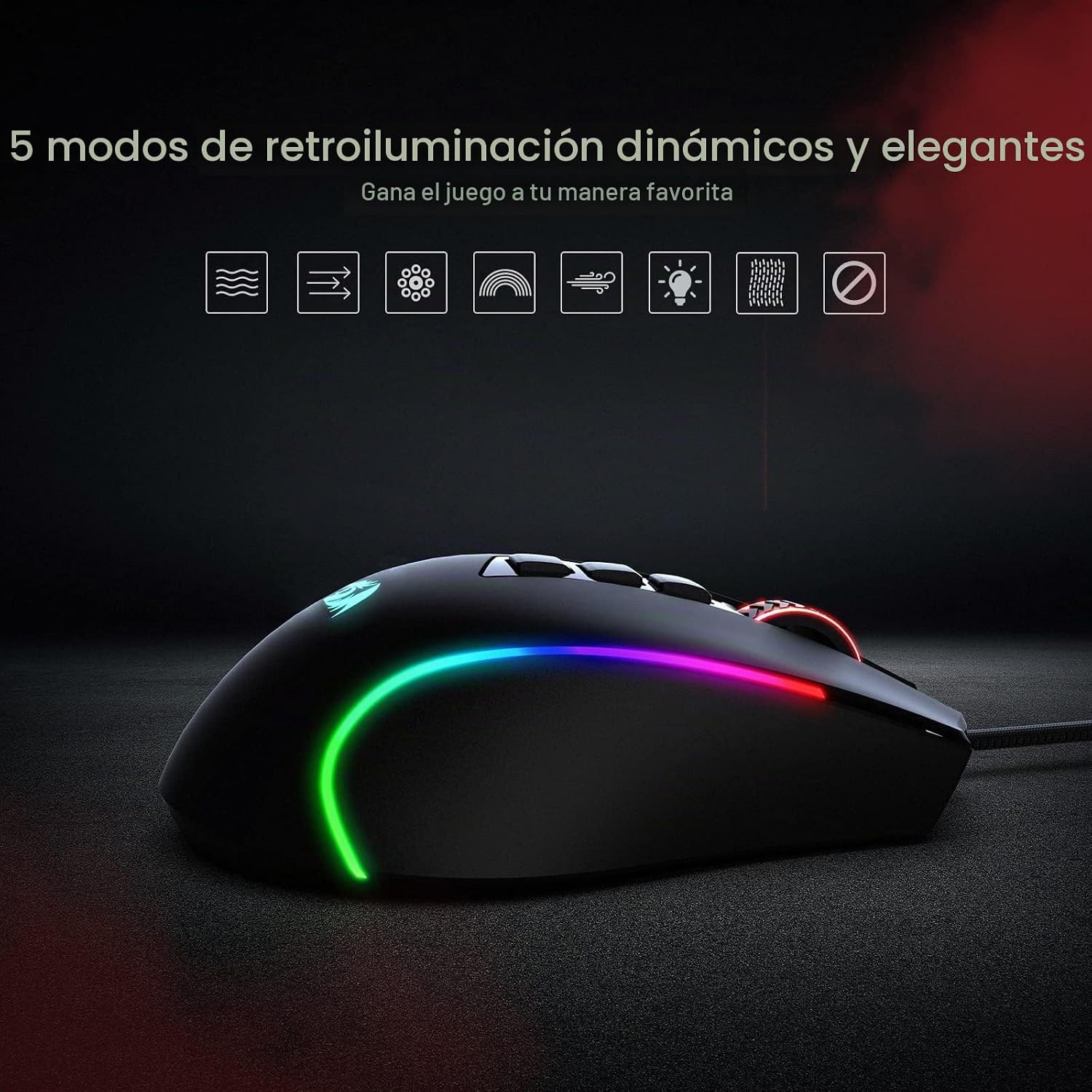 Thumbnail 6 de Redragon M612 Predator RGB: ratón óptico con cable, 8000 dpi y 11 botones programables