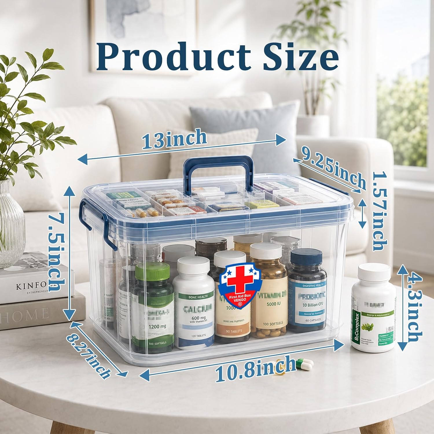 Thumbnail 1 de Gifhomfix 18QT Medicine Storage Box — Large Organizer