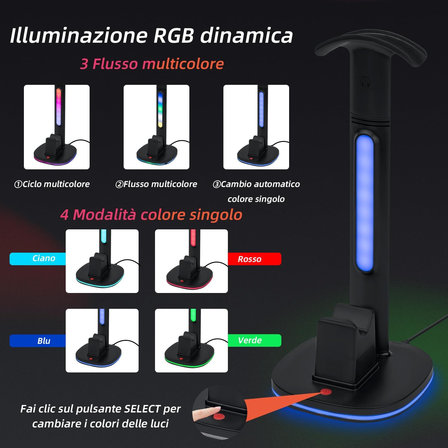 Thumbnail 3 de Tolesum Base Stazione di Ricarica PS5 con RGB