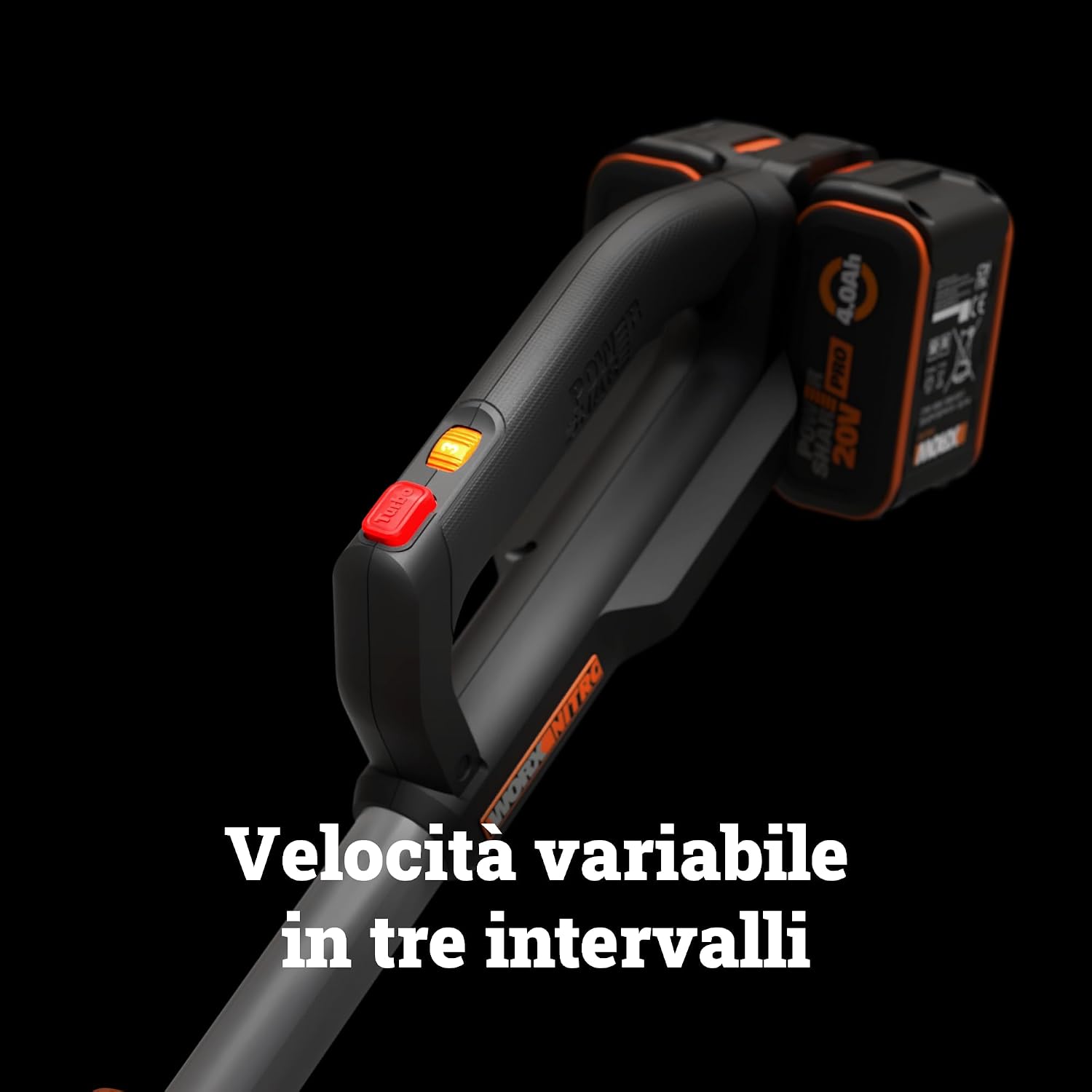 Thumbnail 3 de WORX Nitro WG585E soffiatore a batteria 40 V max (2×20 V) brushless con 2 batterie da 4 Ah e caricatore doppio