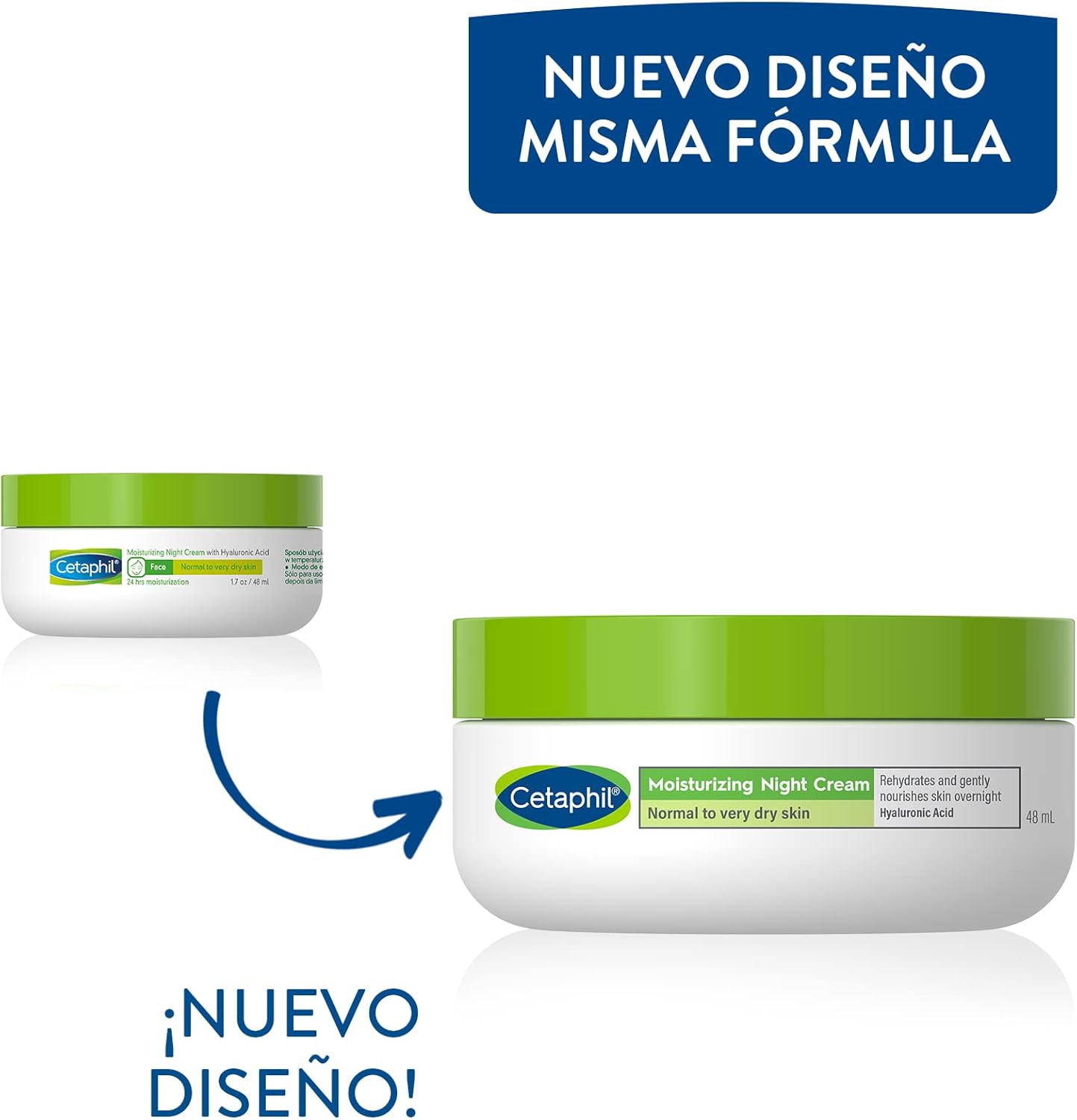 Detalle de Cetaphil Crème Hydratante Nuit Visage, 48 ml — Hydratation longue durée pour peaux normales et sèches