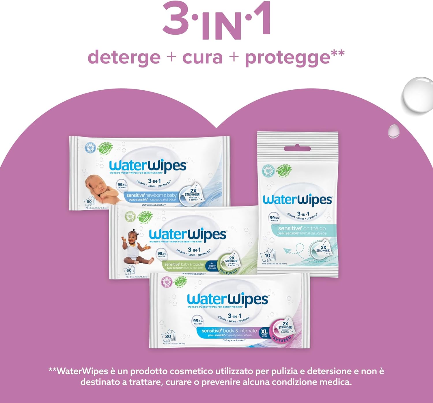 Thumbnail 6 de WaterWipes Sensitive+ Body & Intimate Wipes – 180 pezzi (6 confezioni) per una cura delicata della pelle