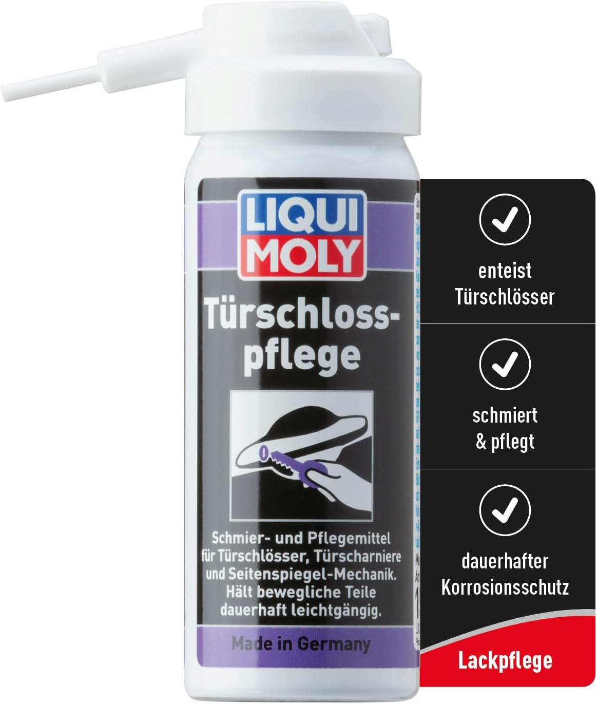 LIQUI MOLY Türschlosspflege – Enteiser & Schmiermittel für Schließzylinder, Zündschlösser und Türschlösser (50 ml)