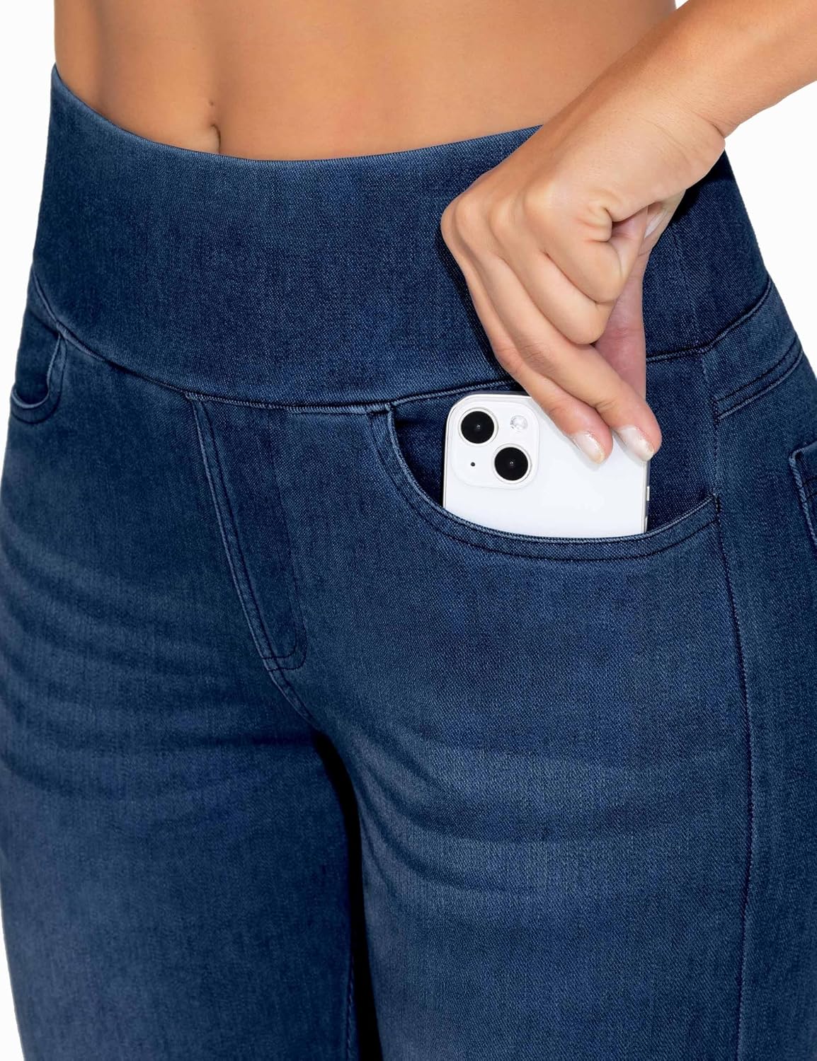 Thumbnail 3 de THE GYM PEOPLE Women's High Waist Capri Jeggings with 4 Pockets