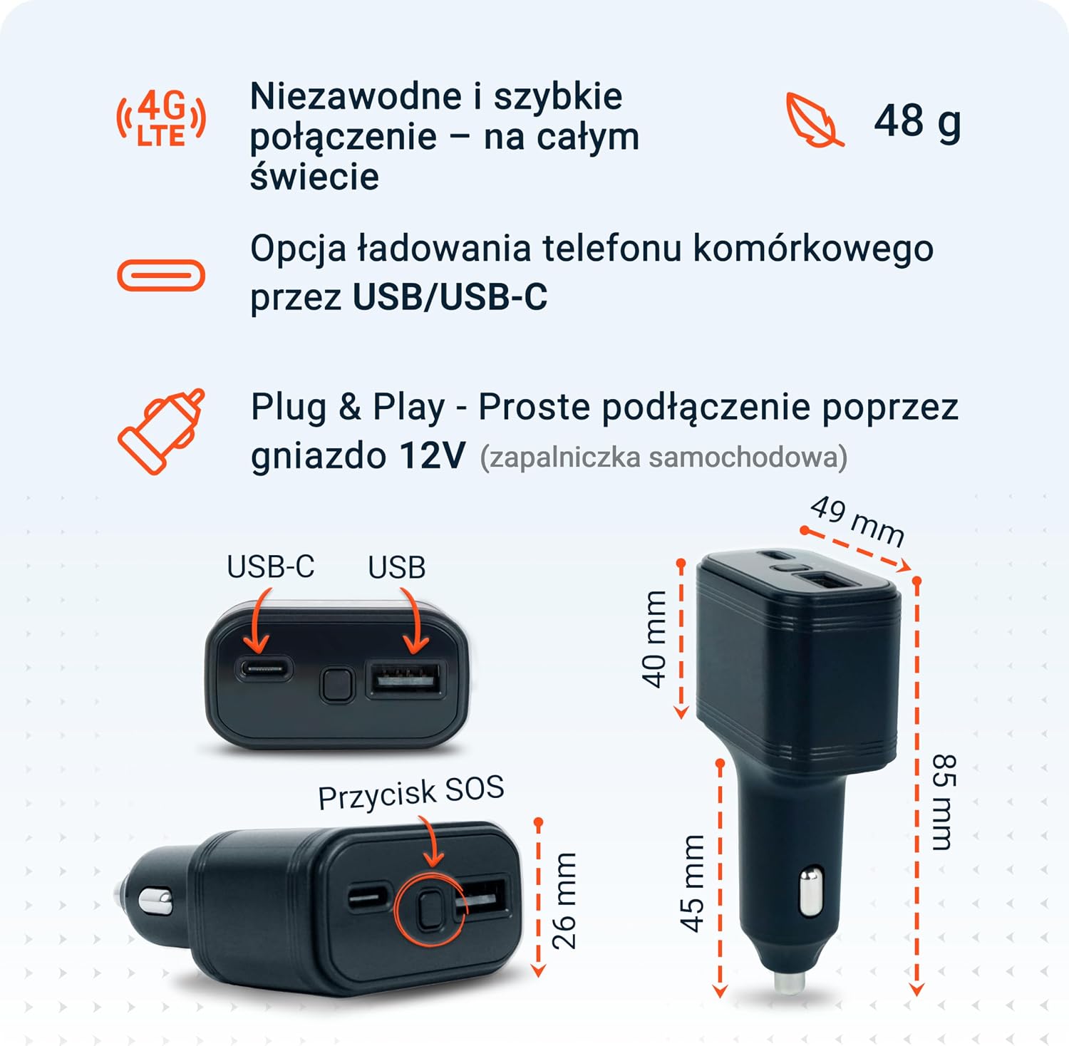Detalle 2 de PAJ USB Finder 4G – lokalizator GPS do gniazda zapalniczki z alarmami