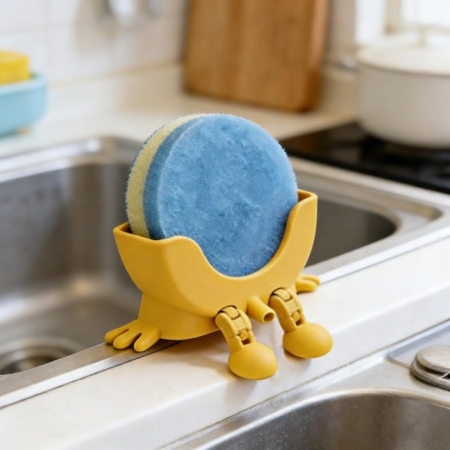 Thumbnail 4 de BRTNUP Cute Hanging Sponge Holder with Drainage (3D Printed, Yellow) for Kitchen Sink Organisation