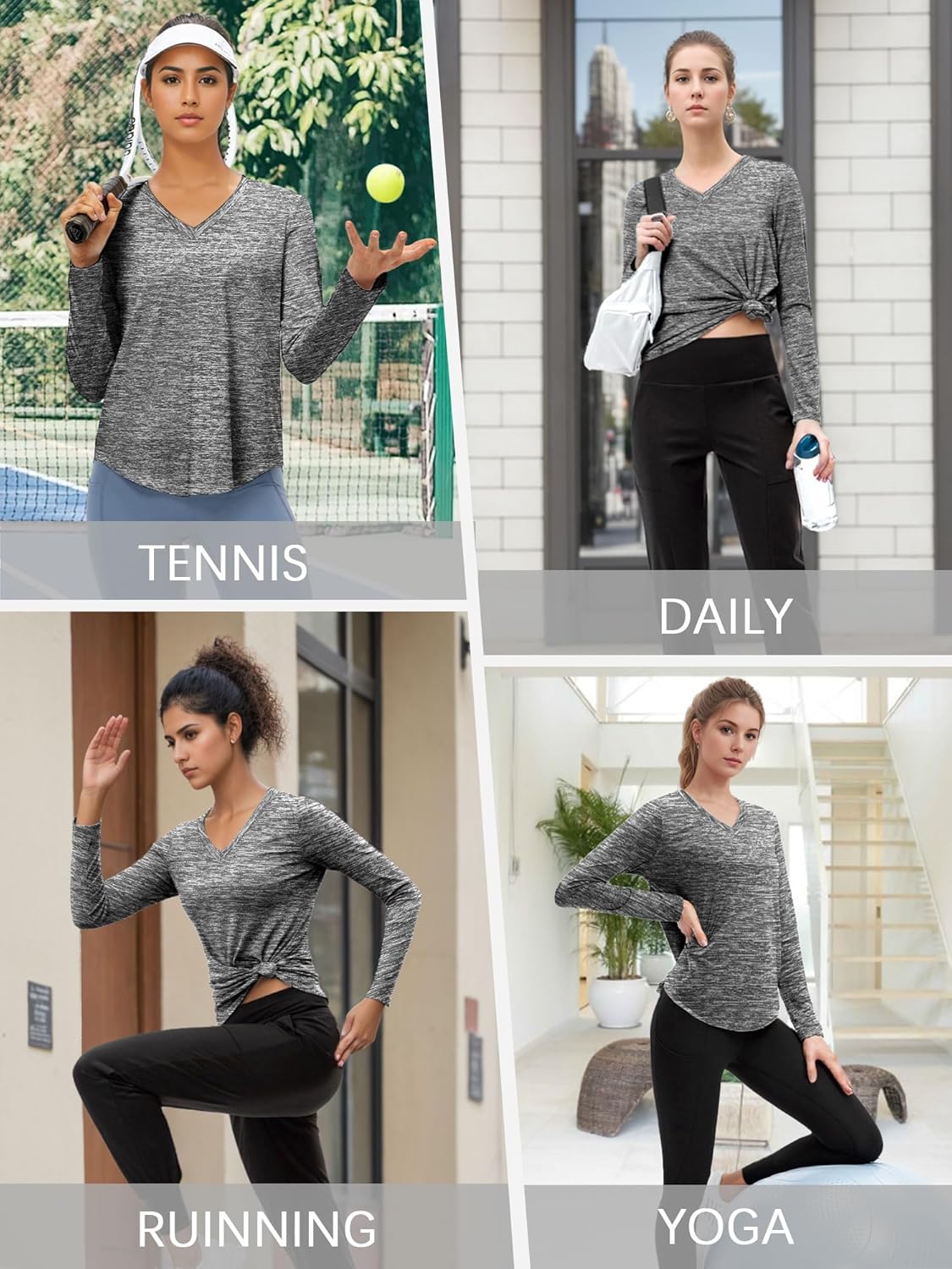 Thumbnail 1 de Sportshirt Damen Kurzarm V-Ausschnitt UPF 50+ – atmungsaktives Funktionsshirt für Training und Alltag